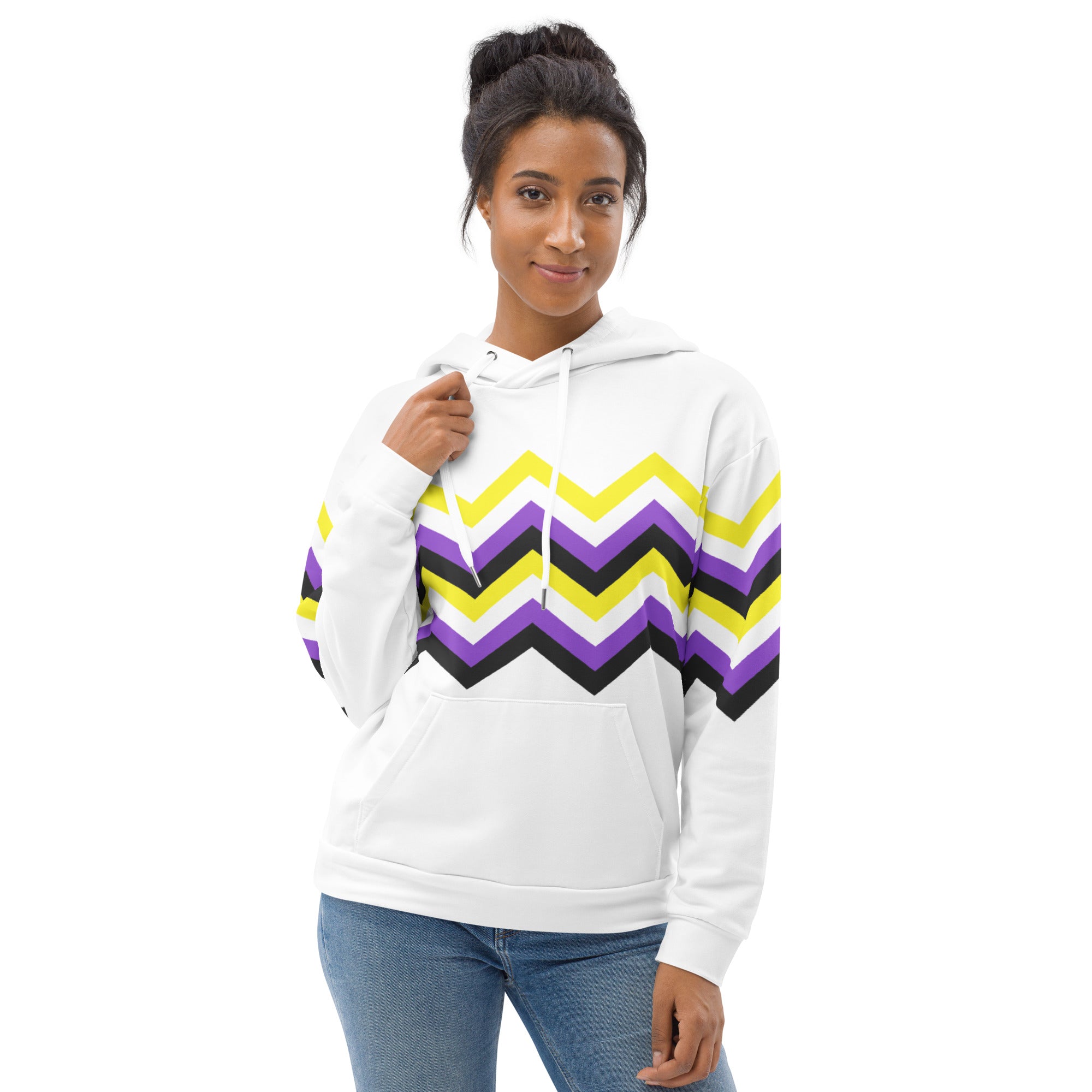 Unisex Hoodie Nonbinary Zigzag Pattern