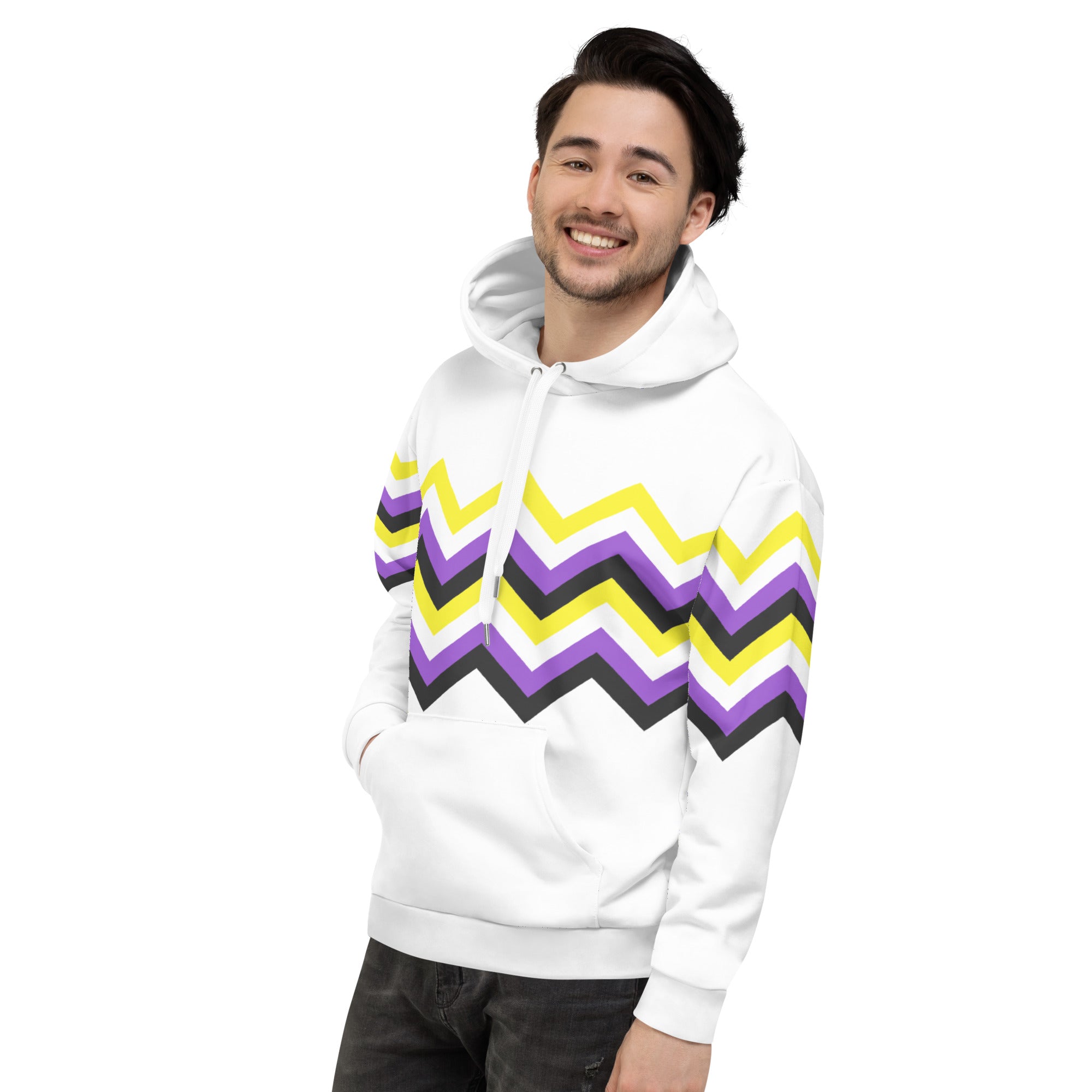 Unisex Hoodie Nonbinary Zigzag Pattern