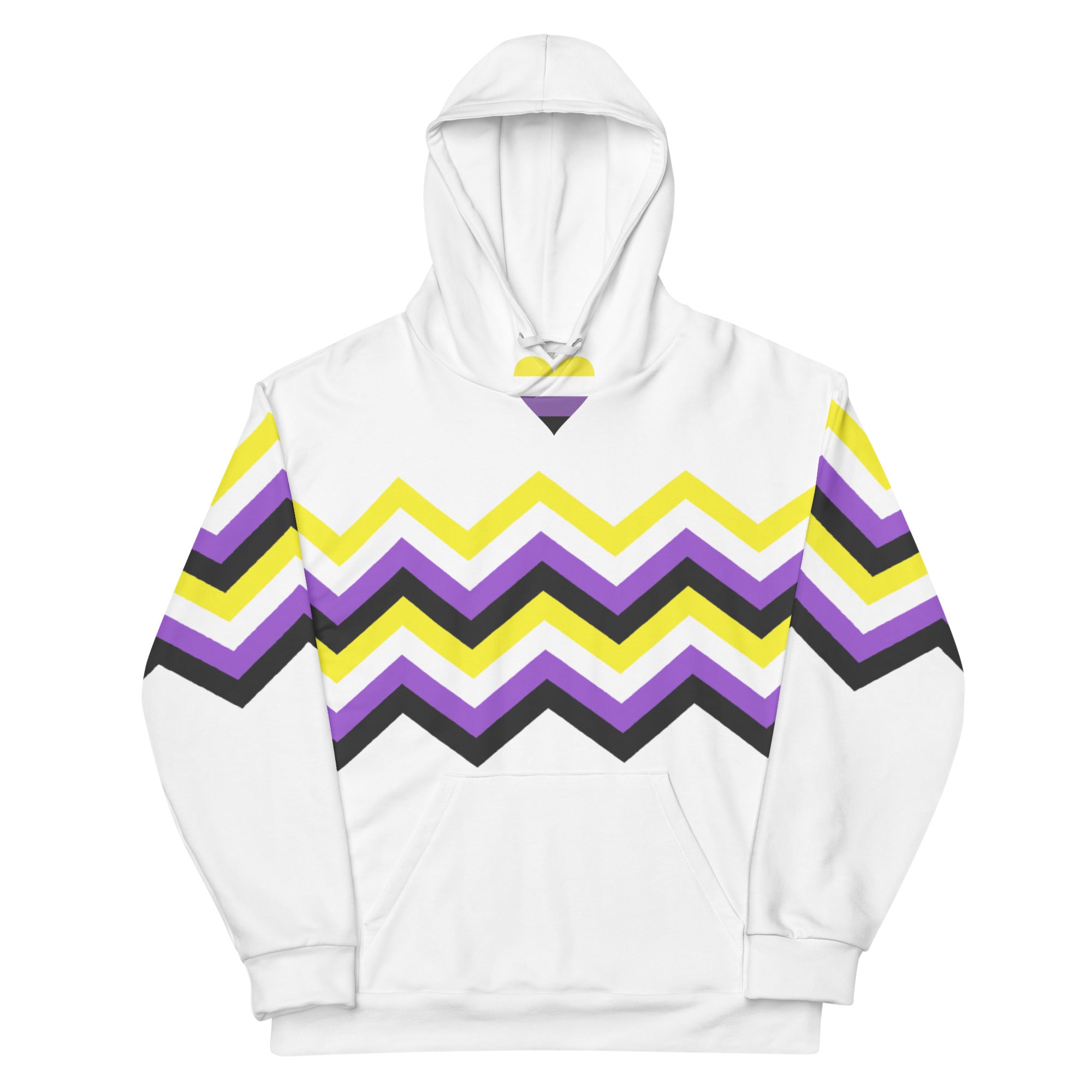 Unisex Hoodie Nonbinary Zigzag Pattern
