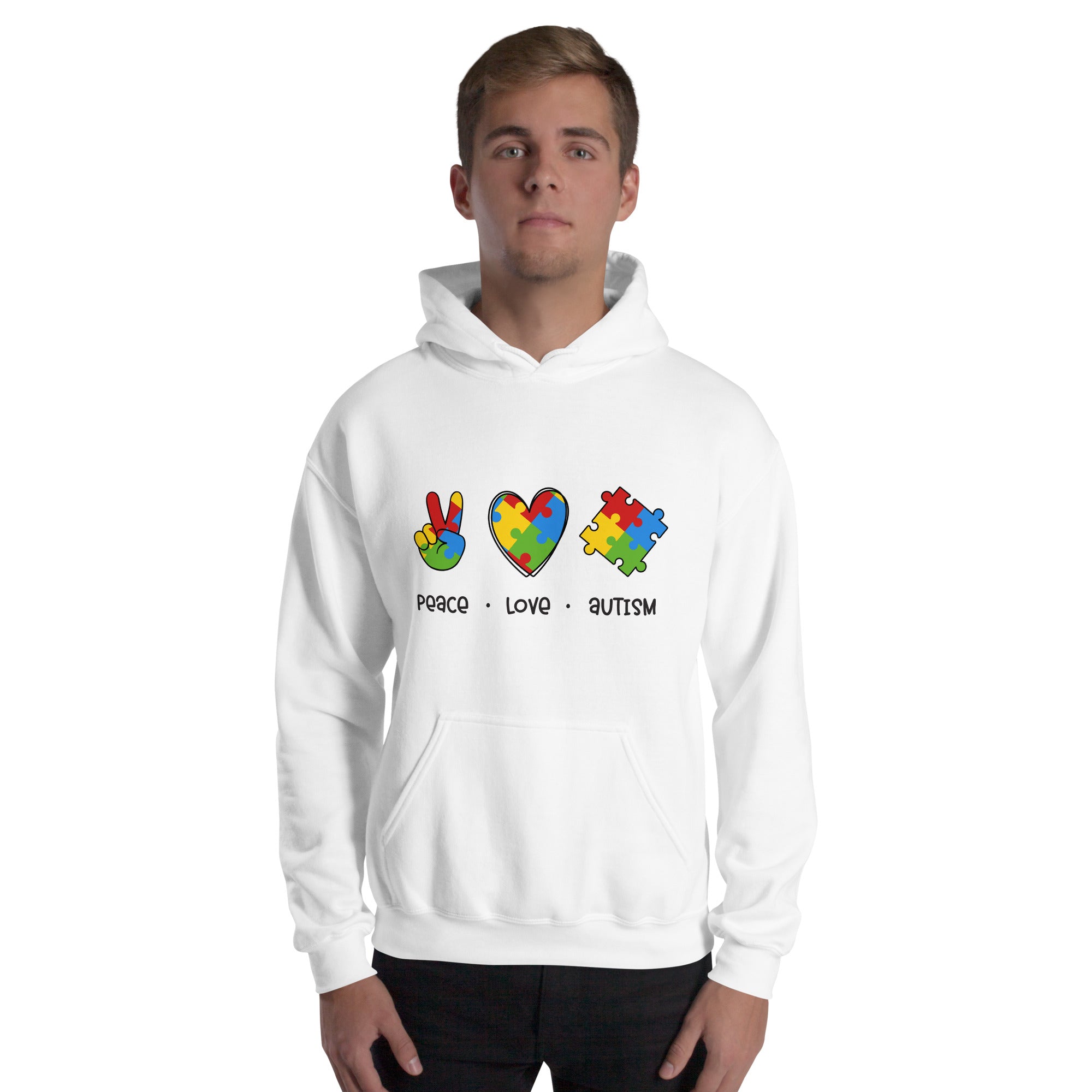Unisex Hoodie Peace Love Autism