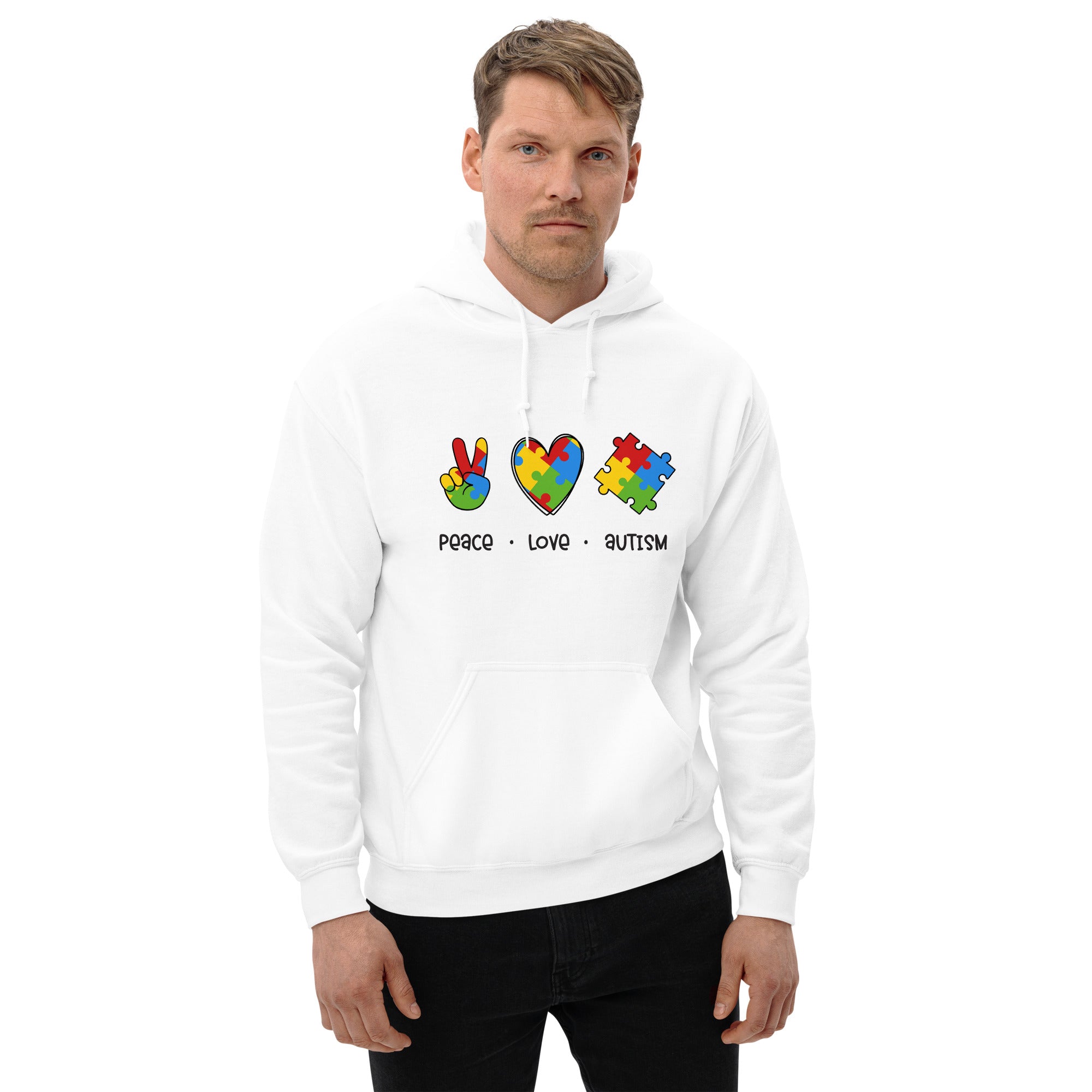 Unisex Hoodie Peace Love Autism