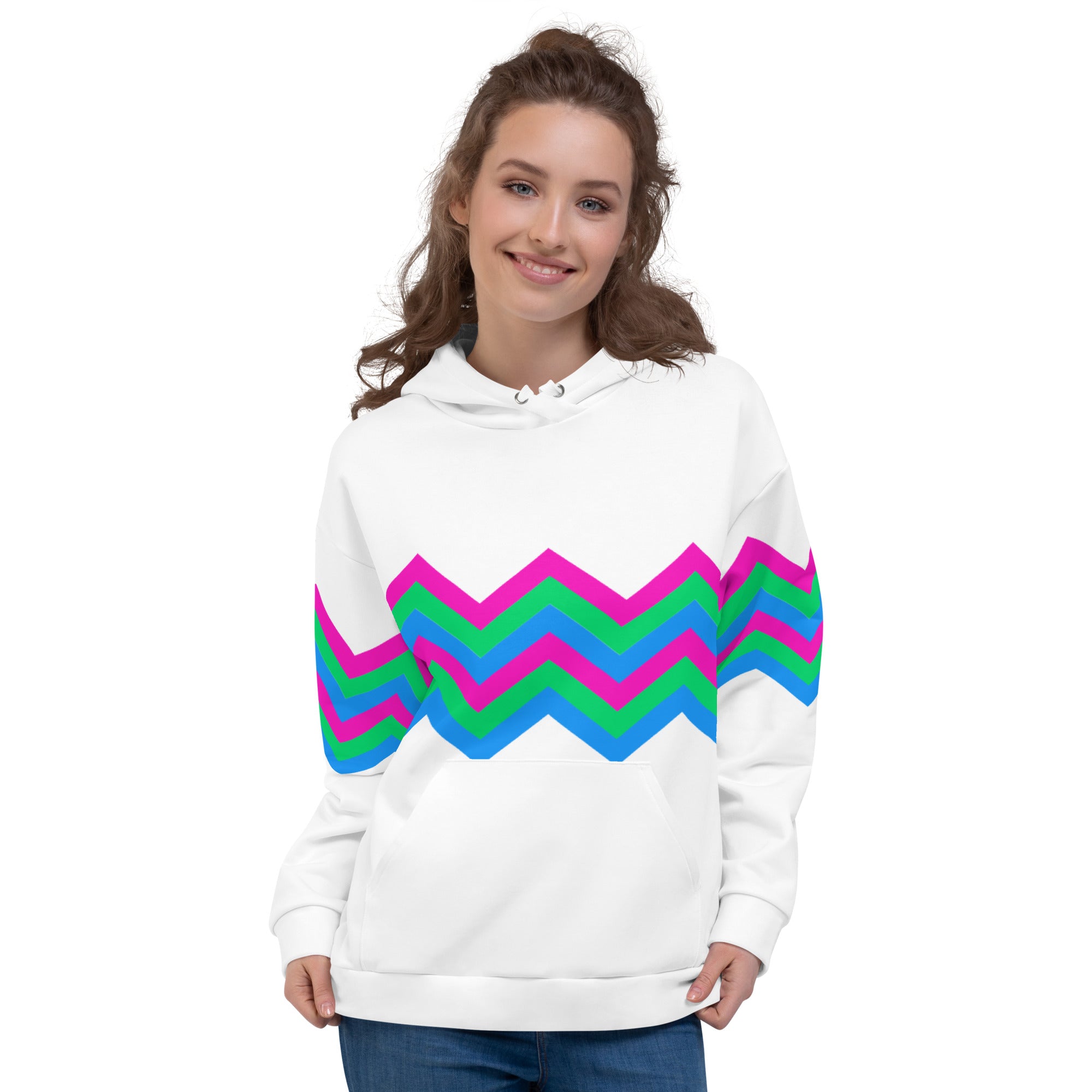Unisex Hoodie Polysexual Zigzag Pattern