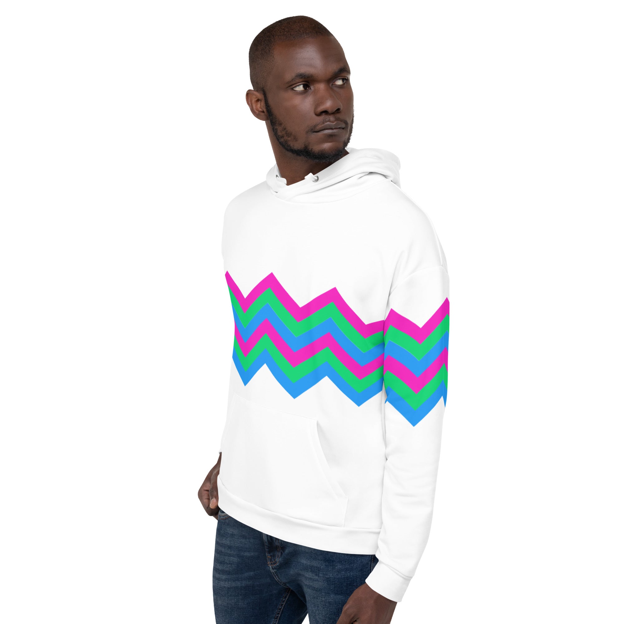 Unisex Hoodie Polysexual Zigzag Pattern