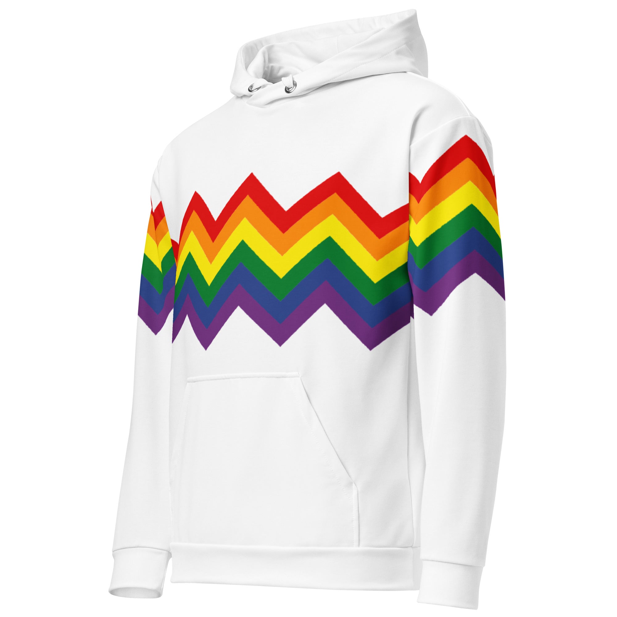 Unisex Hoodie Pride Rainbow Zigzag Pattern