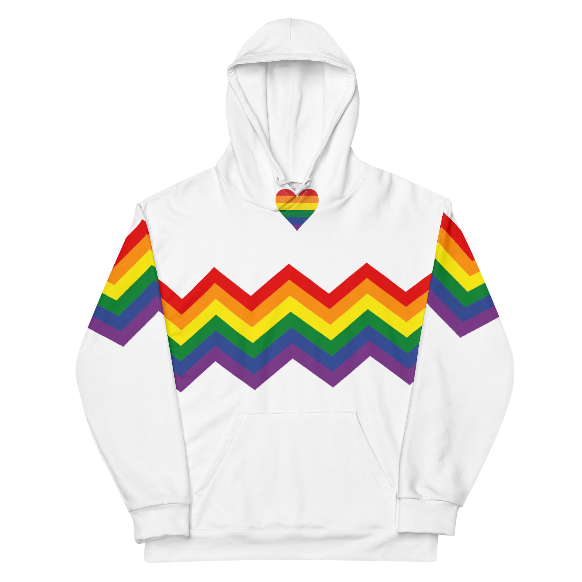 Unisex Hoodie Pride Rainbow Zigzag Pattern