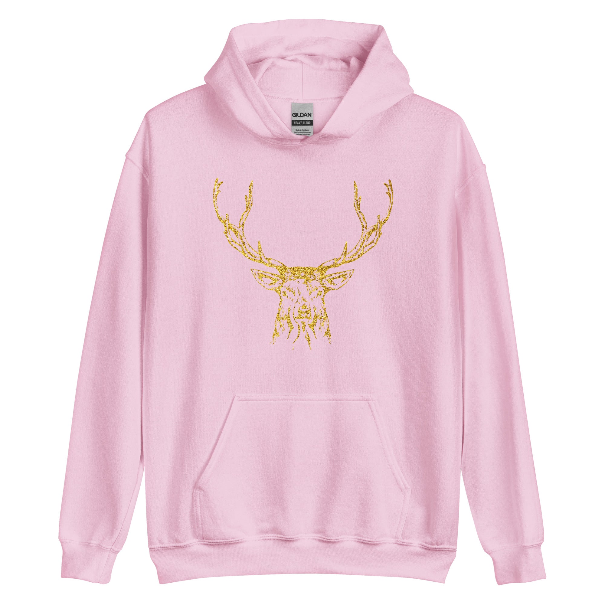 Unisex Hoodie Reindeer Gold Print