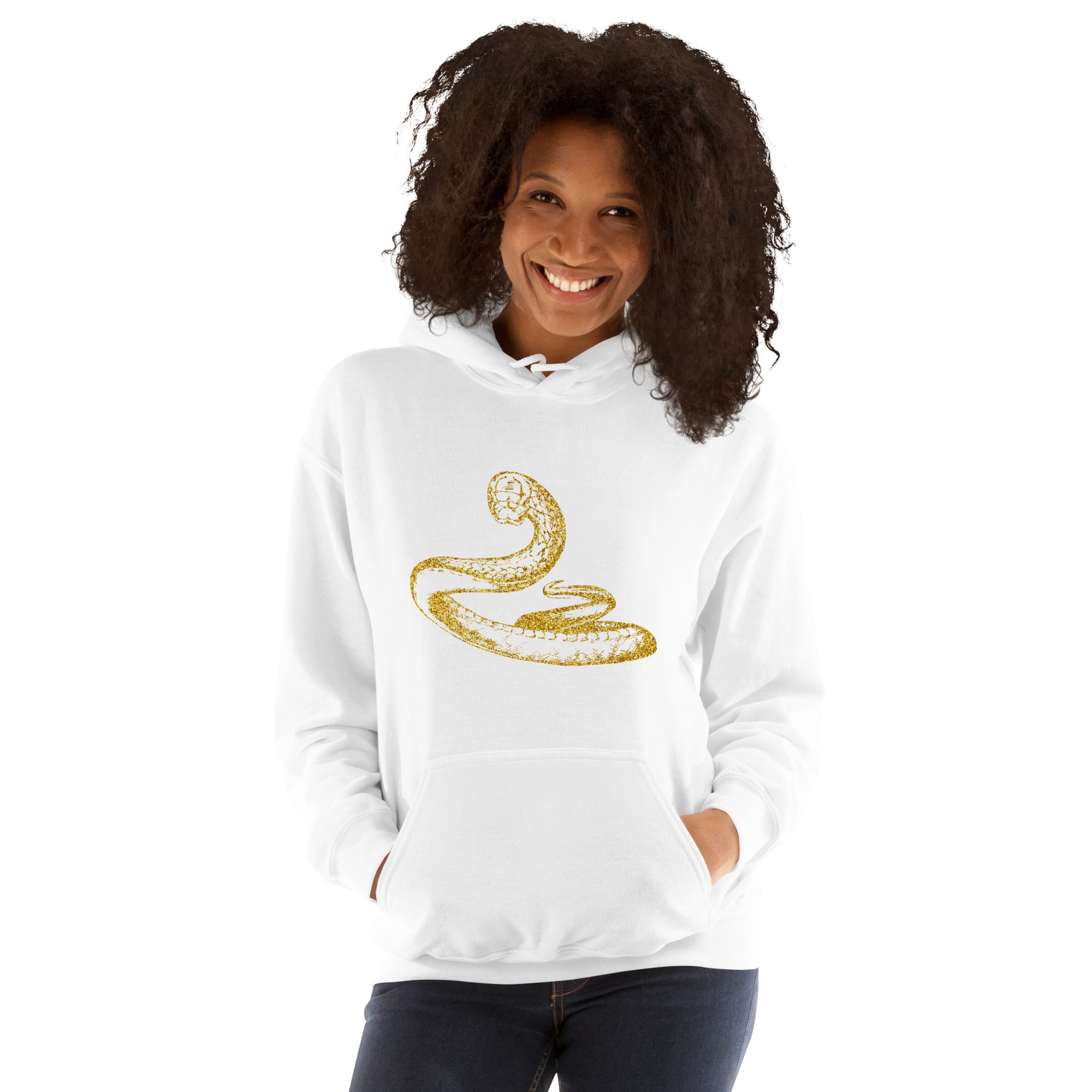 Unisex Hoodie Snake Gold Print