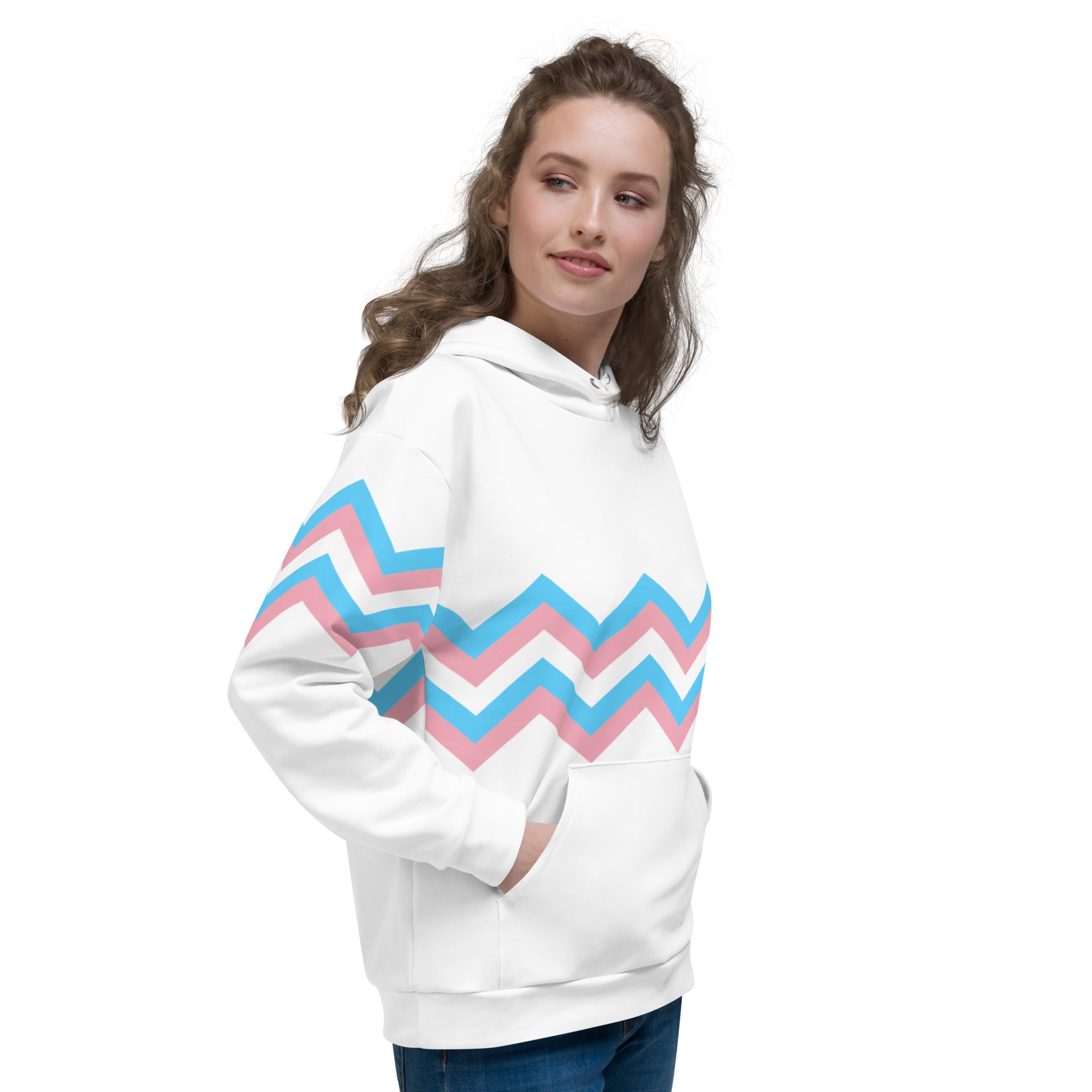 Unisex Hoodie Transgender Zigzag Pattern
