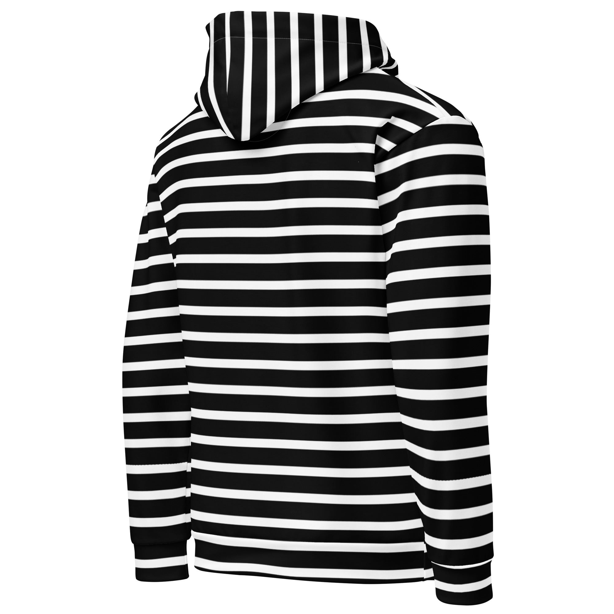 Unisex Hoodie White and Black Striped