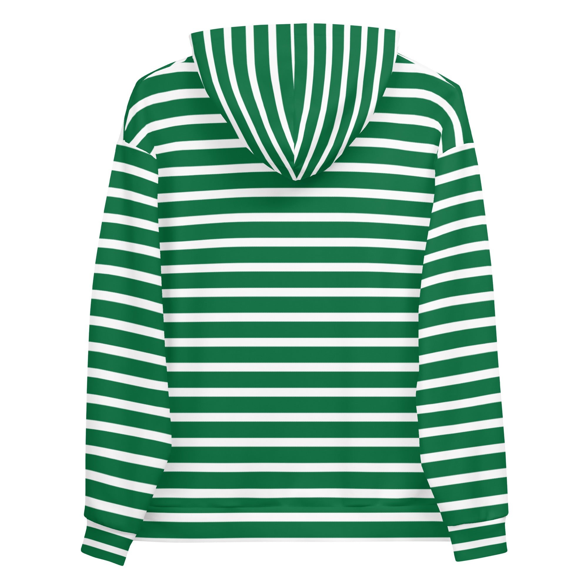 Unisex Hoodie White and Green Striped