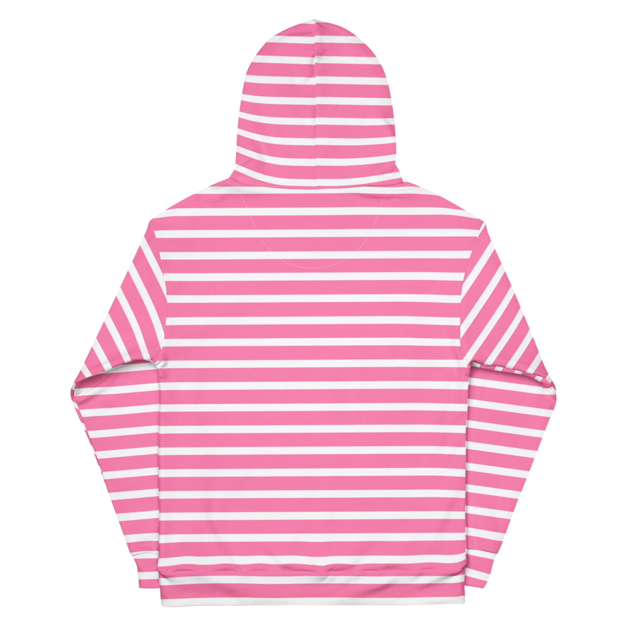 Unisex Hoodie White and Pink Striped