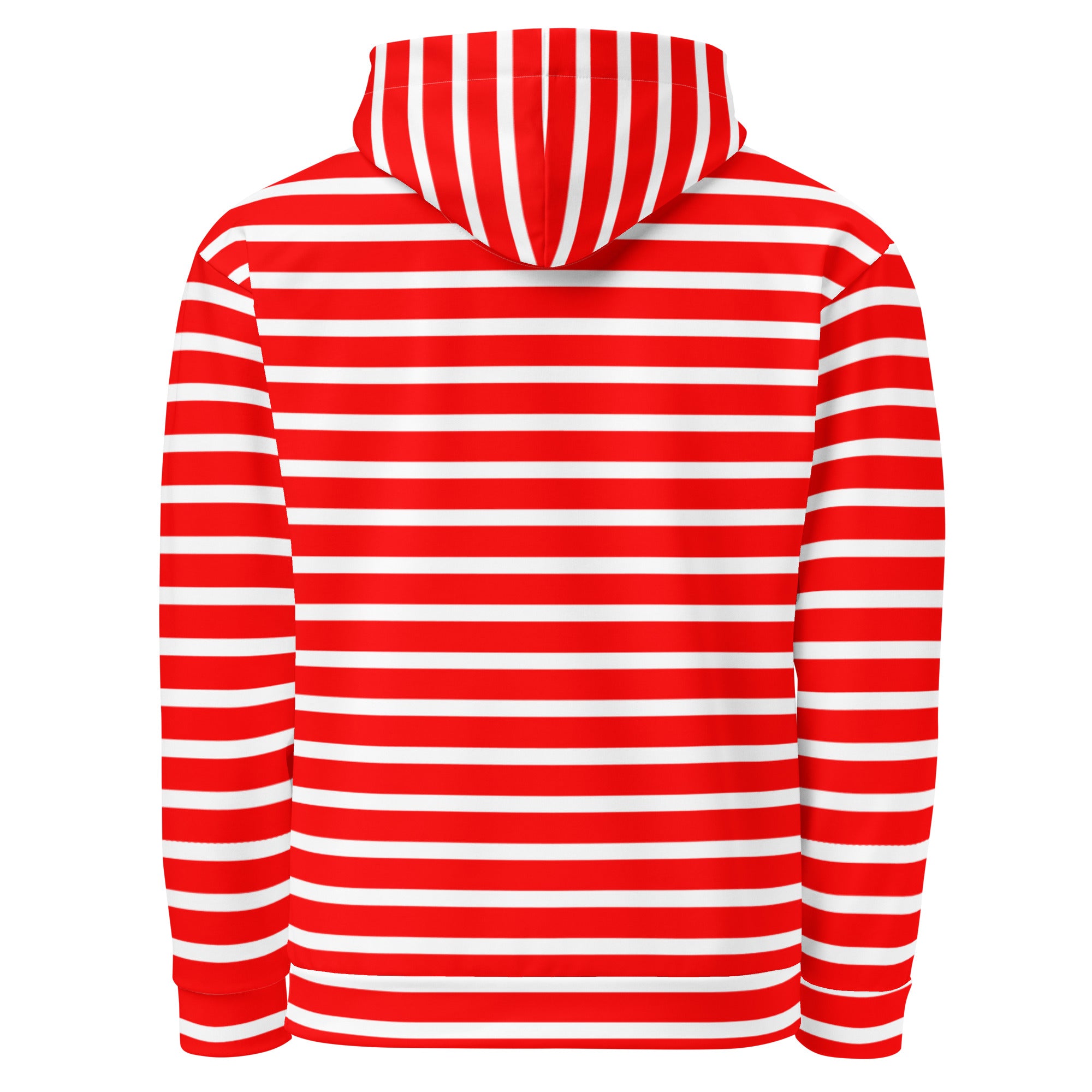 Unisex Hoodie White and Red Striped