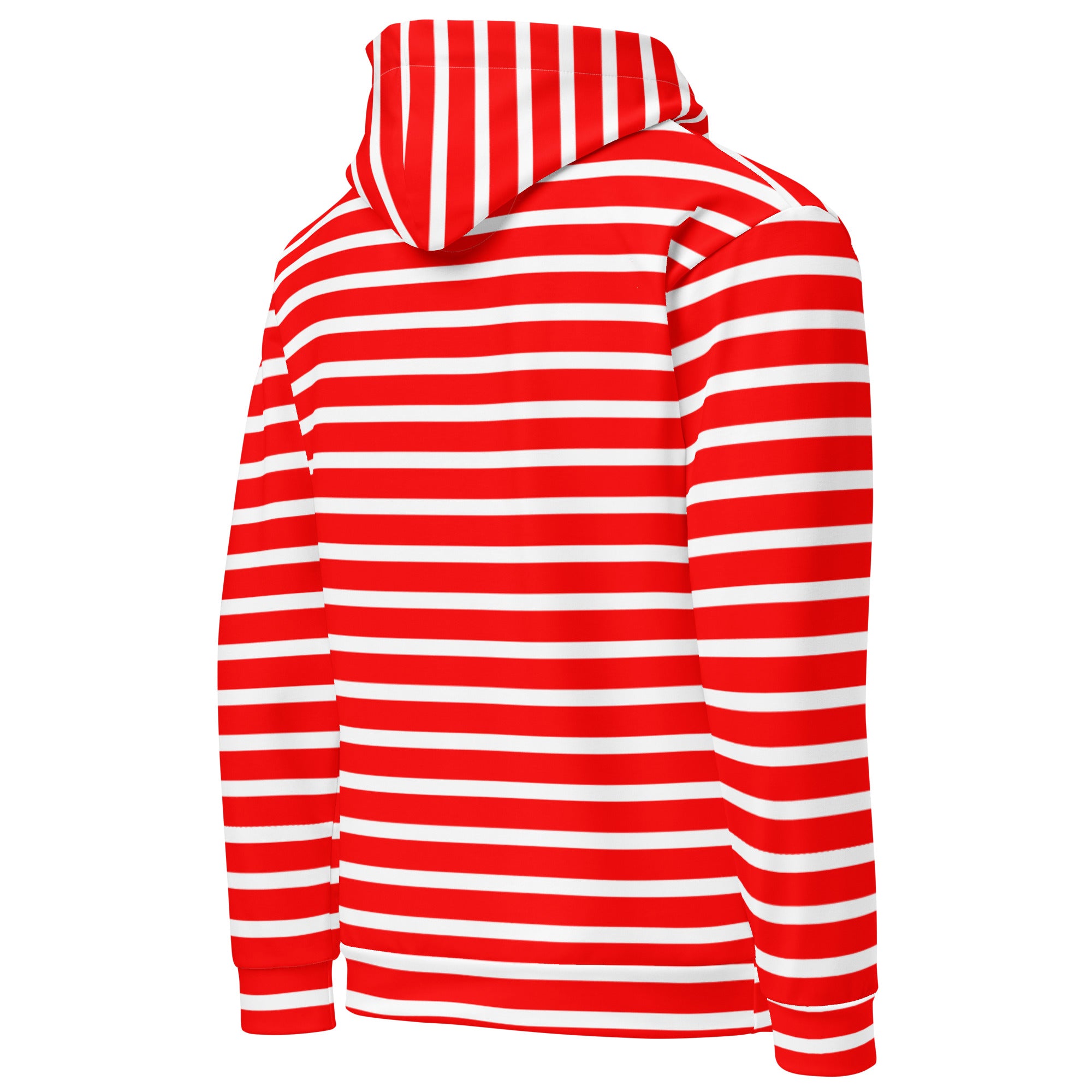 Unisex Hoodie White and Red Striped