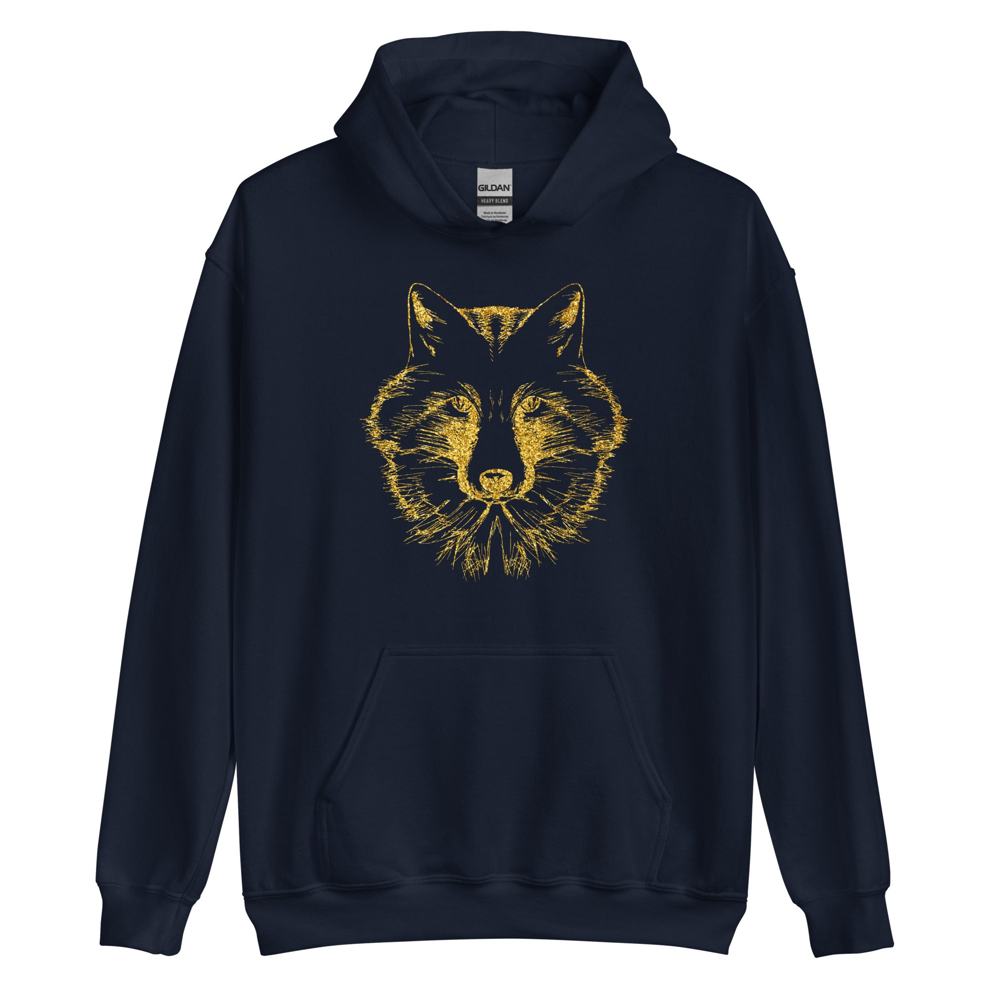 Unisex Hoodie Wolf Gold Print