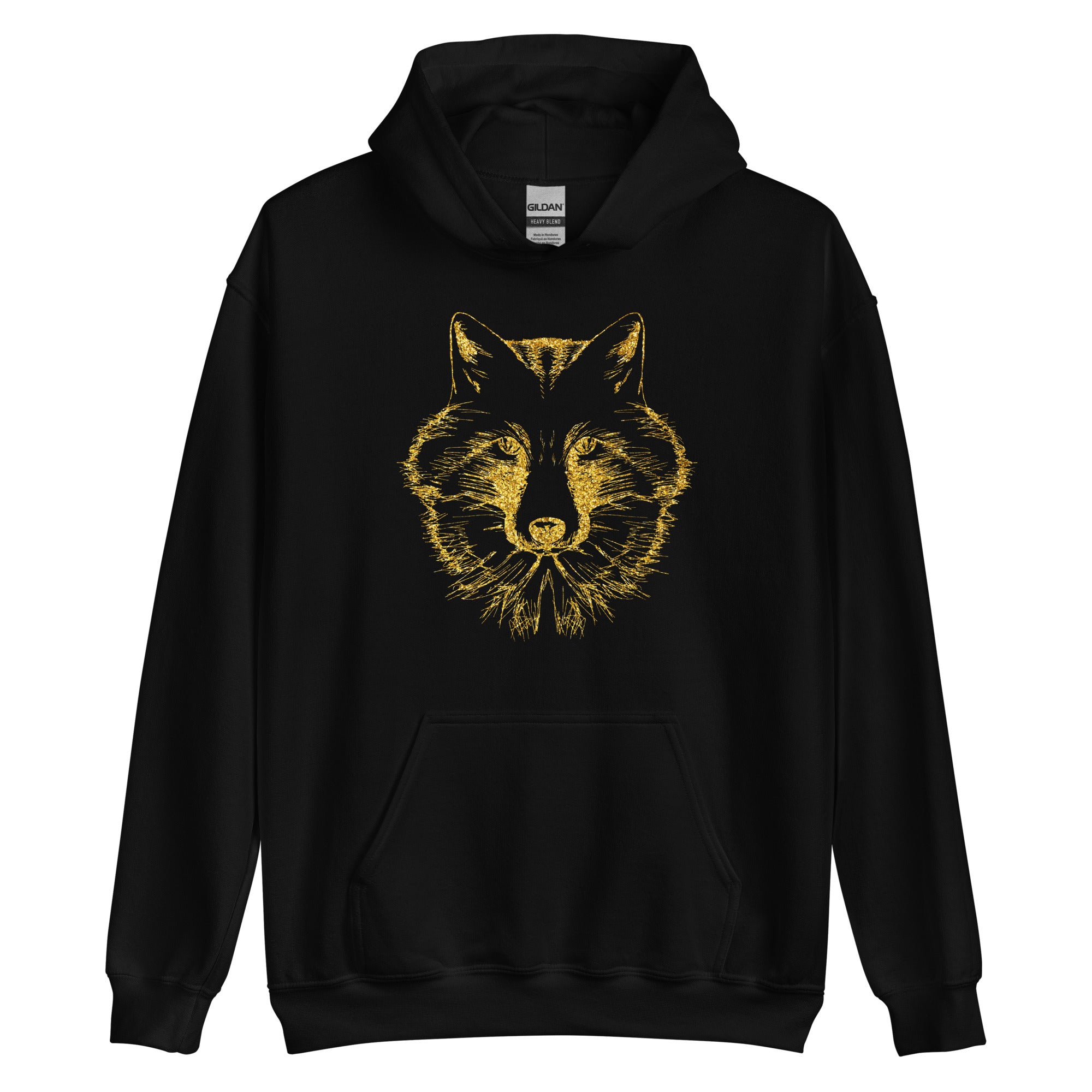 Unisex Hoodie Wolf Gold Print