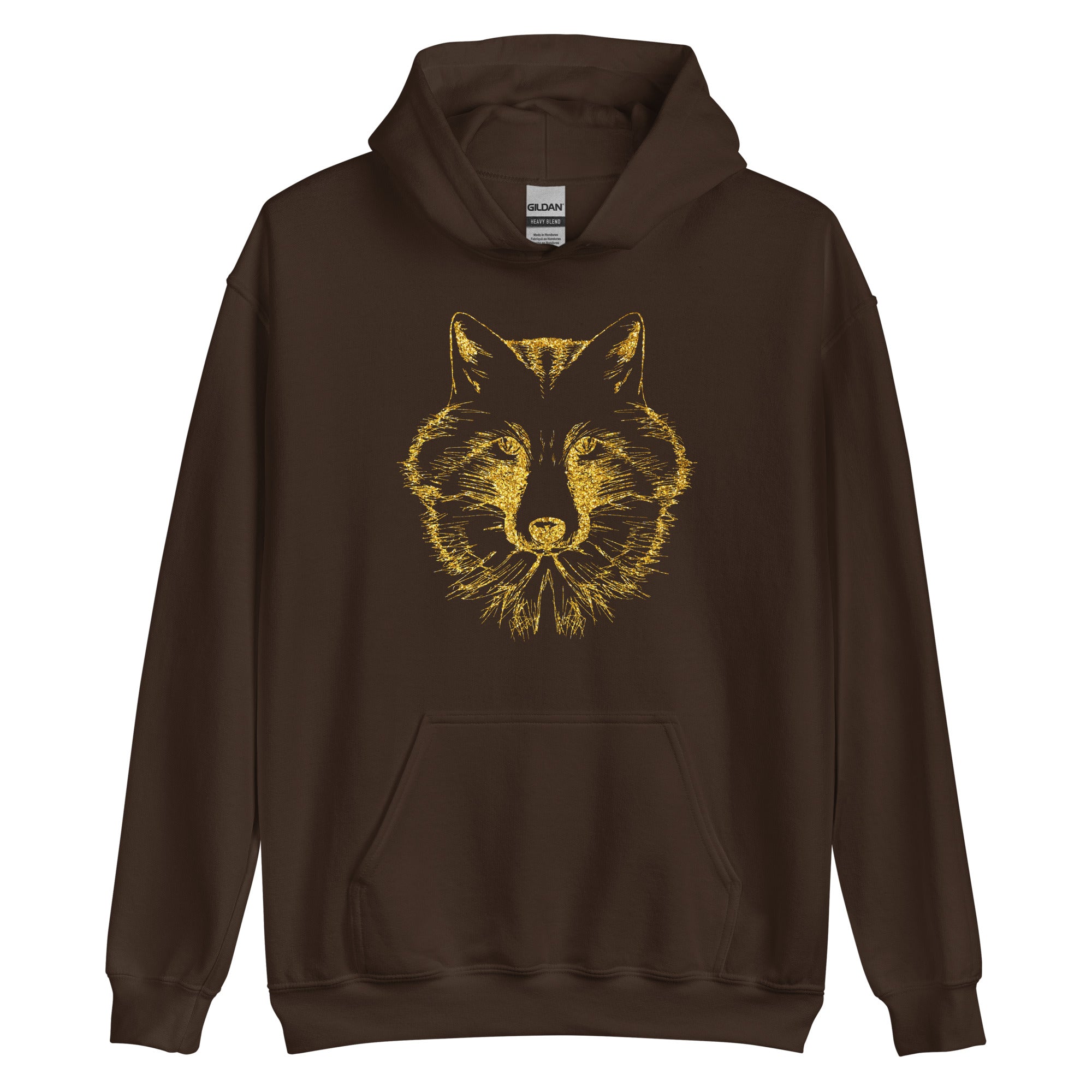 Unisex Hoodie Wolf Gold Print