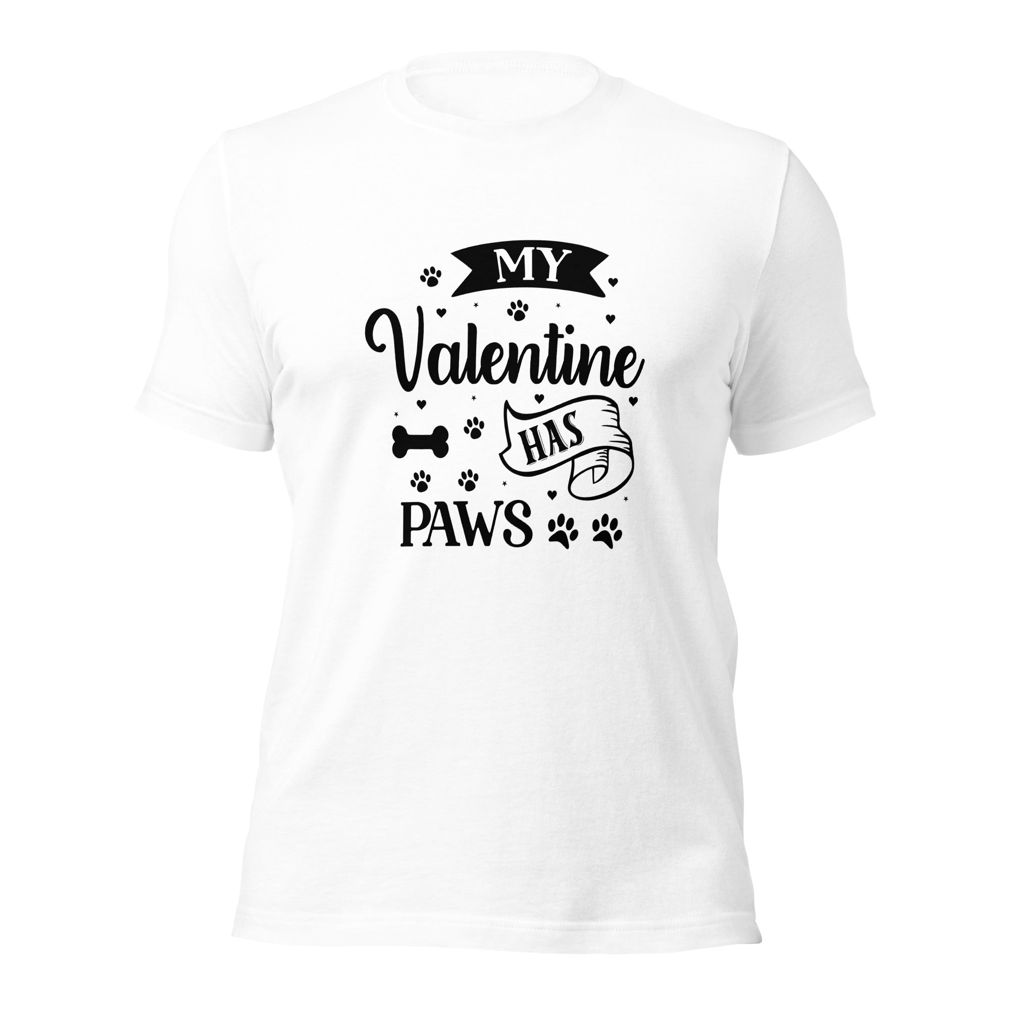 Unisex t shirt My Valentine has Paws
