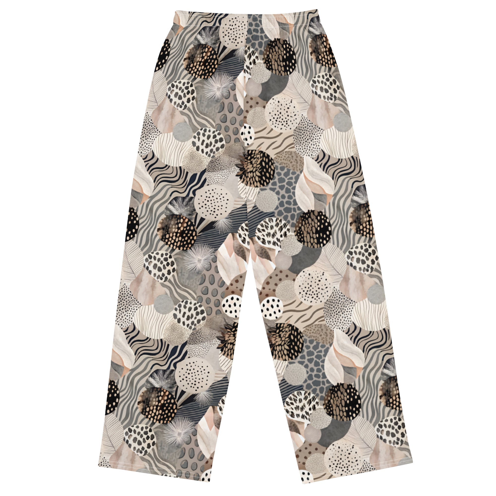 unisex wide leg pants Artsy Animal Print Design VII