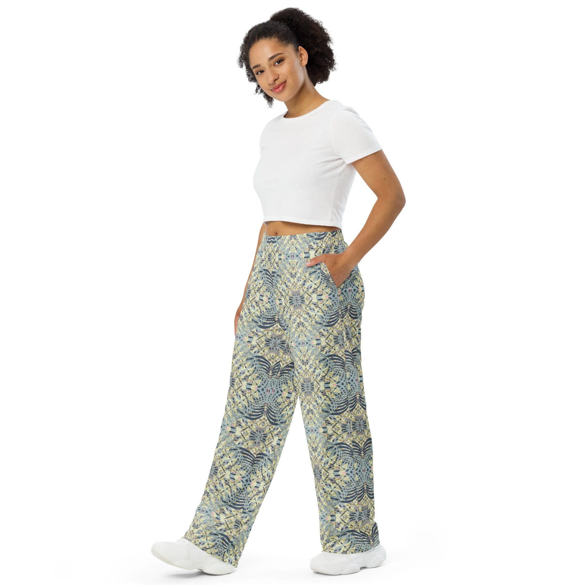 unisex wide leg pants Mandala chic III