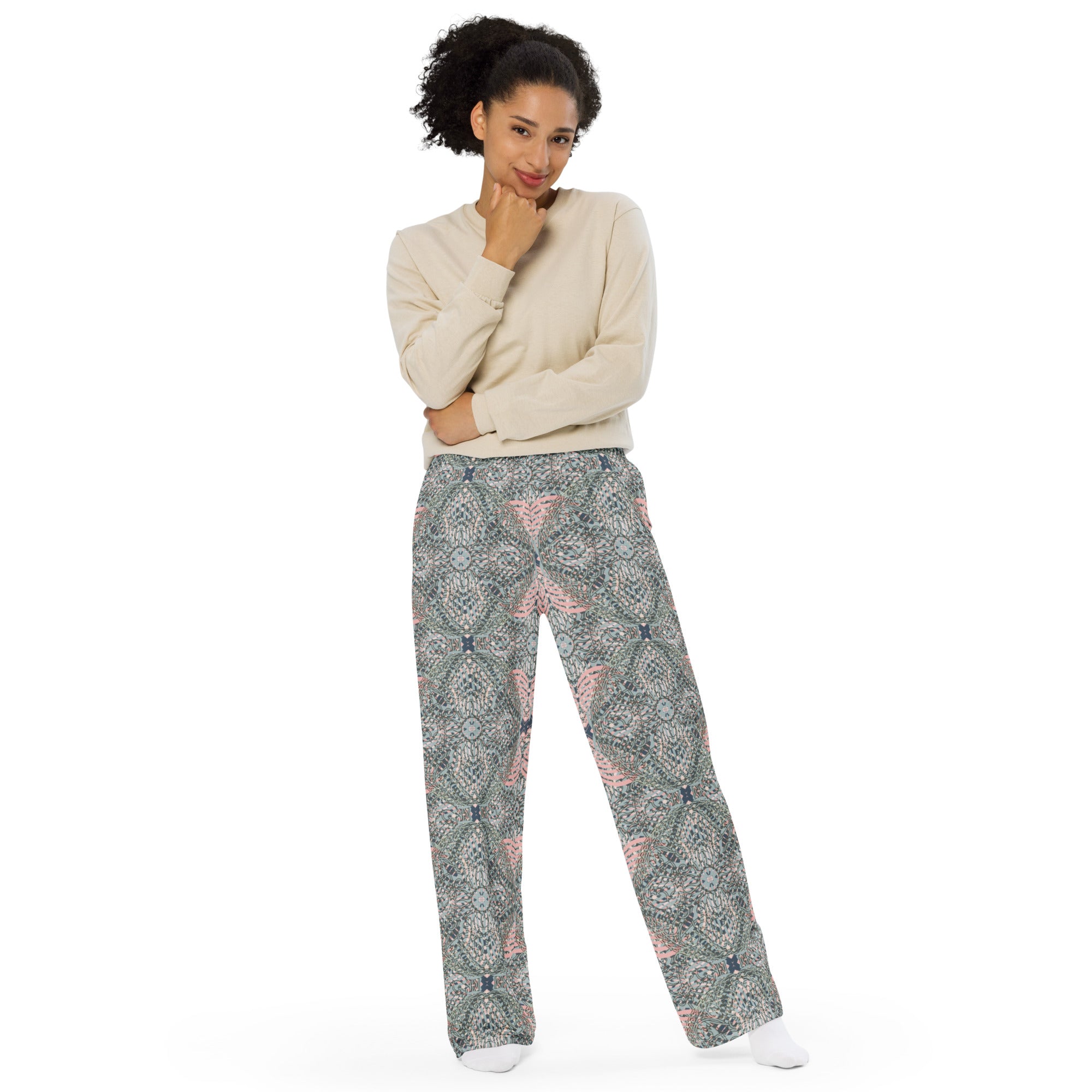 unisex wide leg pants Mandala chic IV