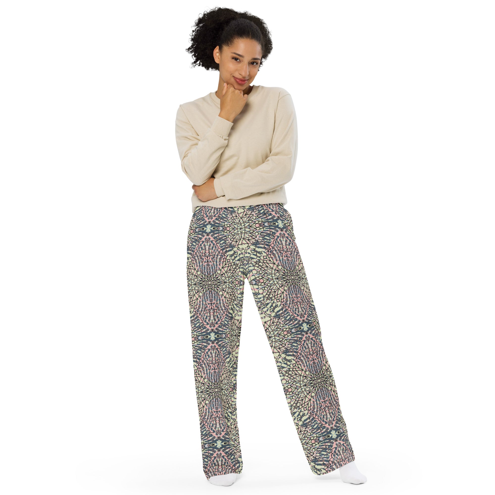 unisex wide leg pants Mandala I