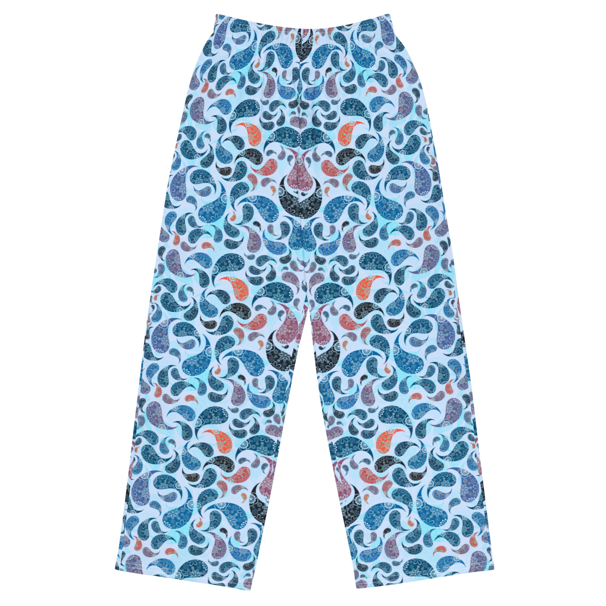 unisex wide leg pants Paisley Blue