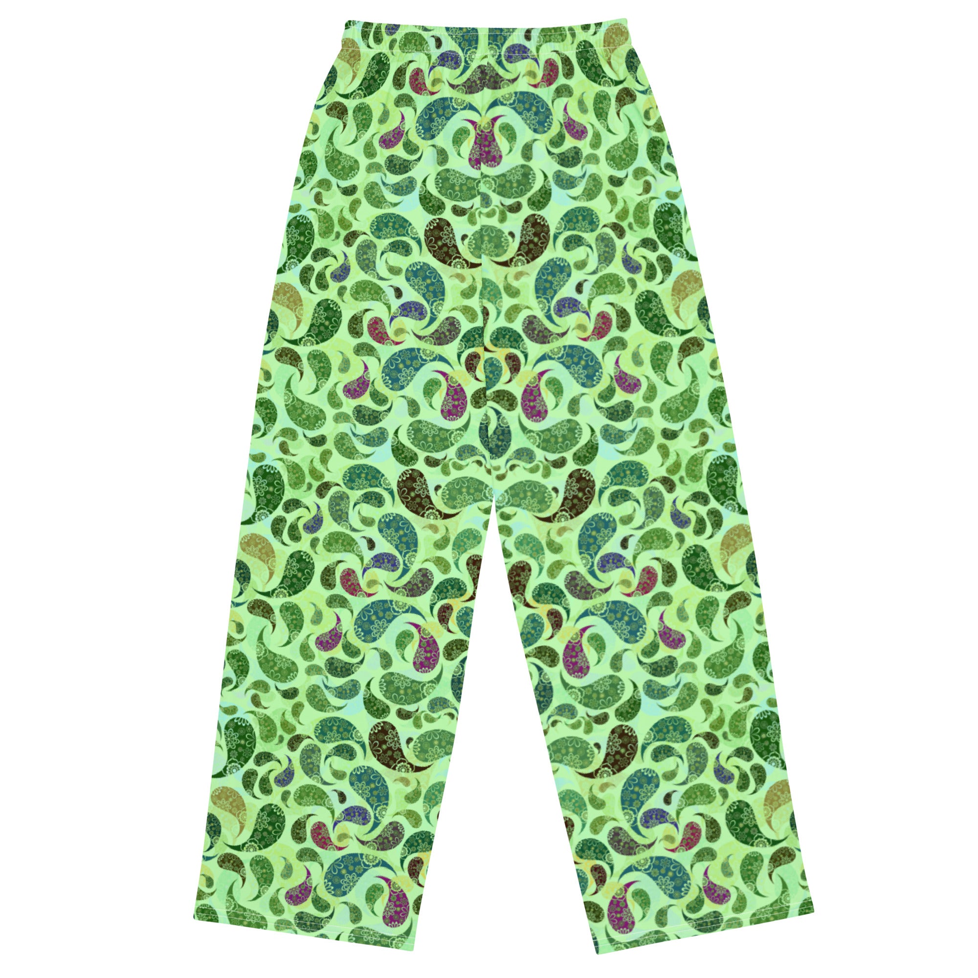 unisex wide leg pants Paisley Green