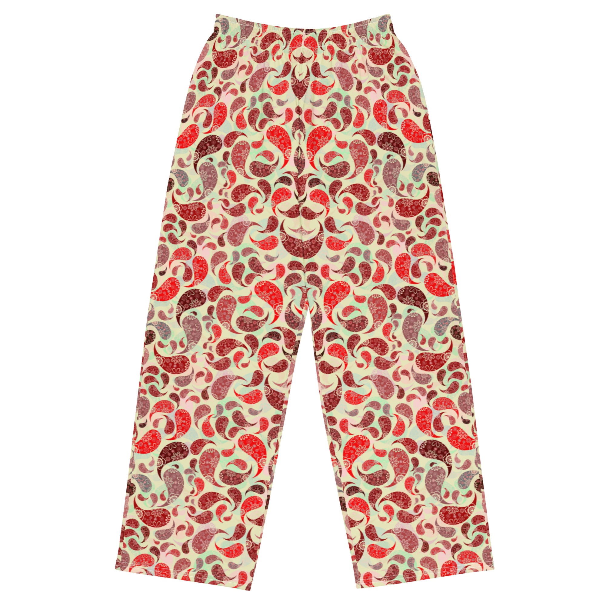 unisex wide leg pants Paisley Red