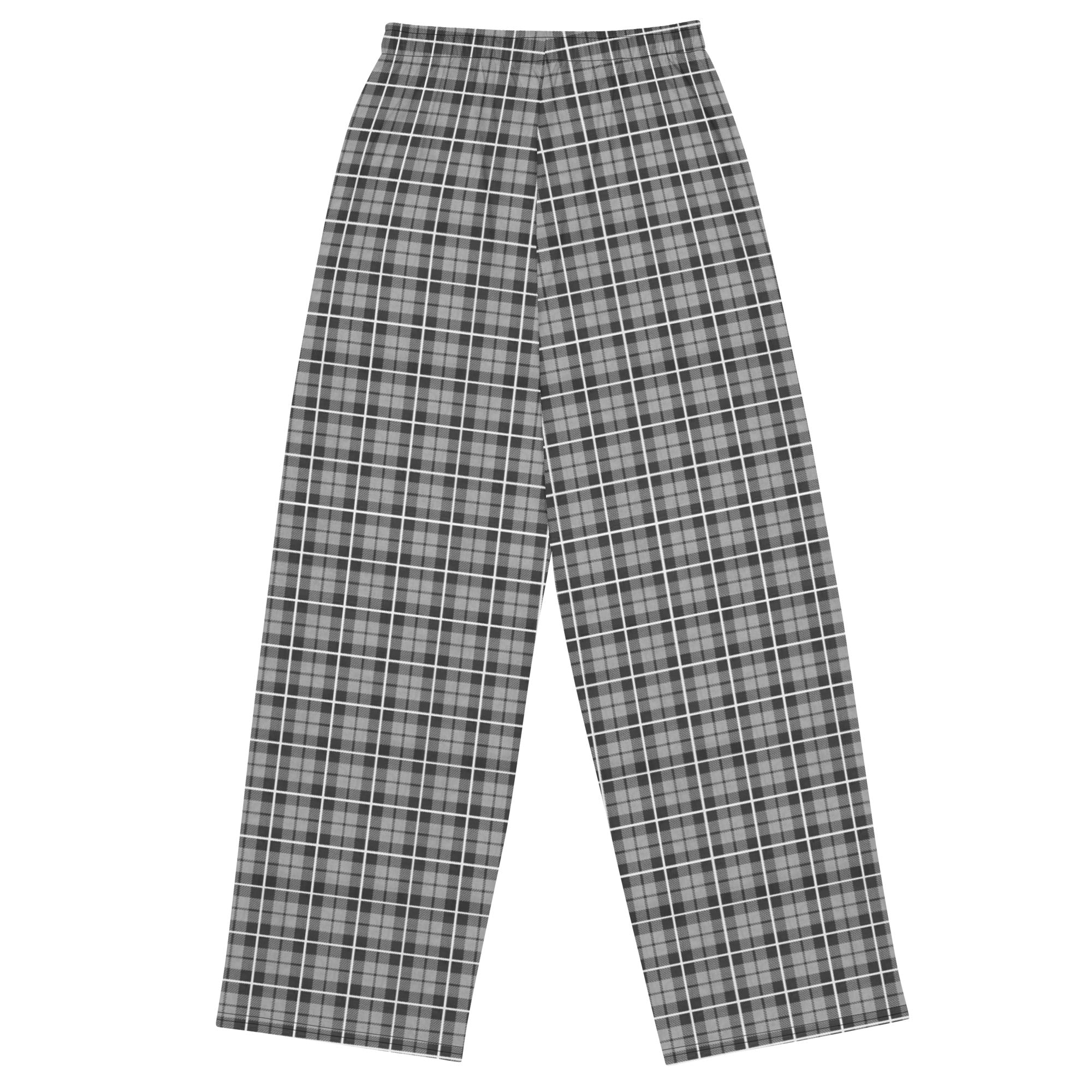 unisex wide leg pants Tartan Dark grey