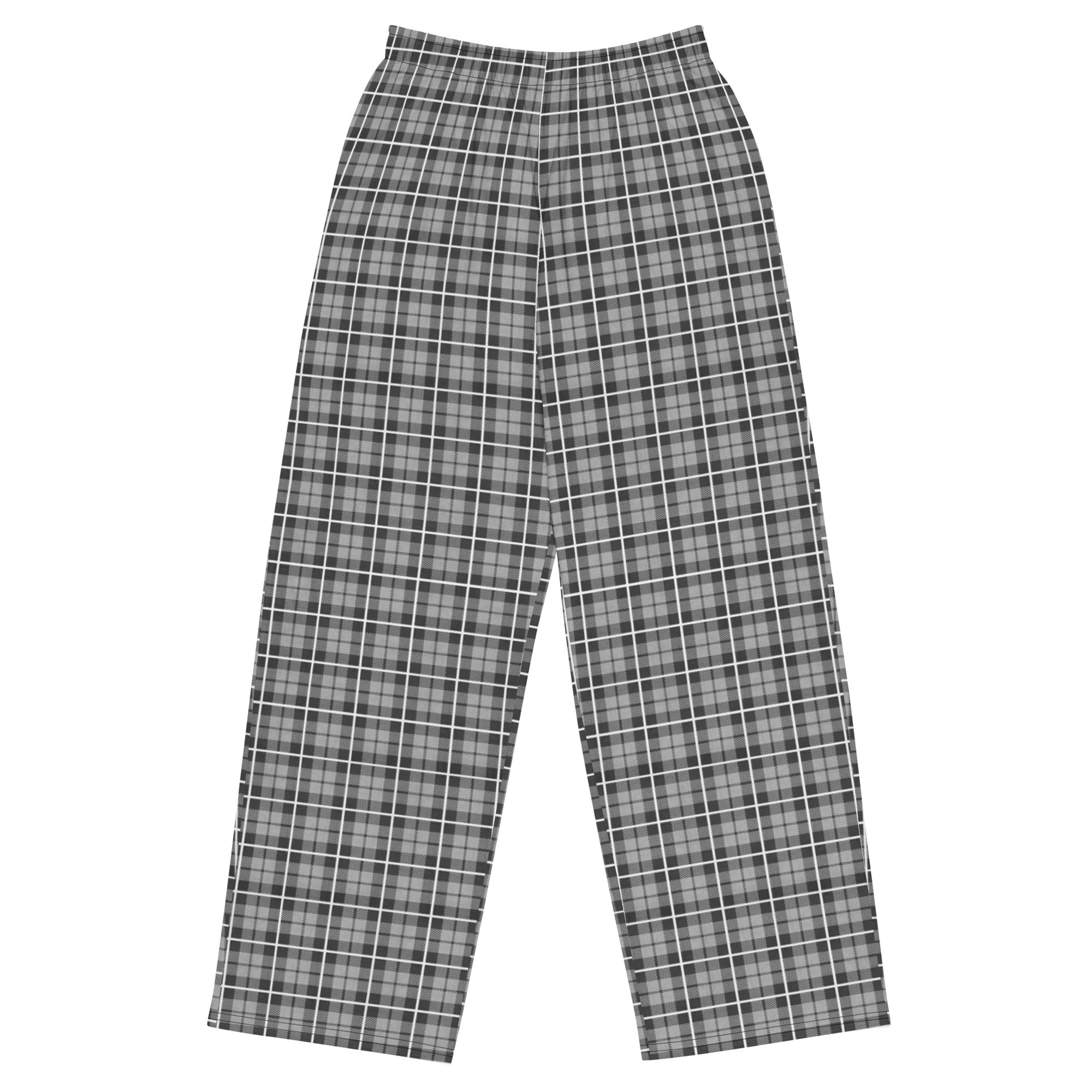 unisex wide leg pants Tartan Dark grey
