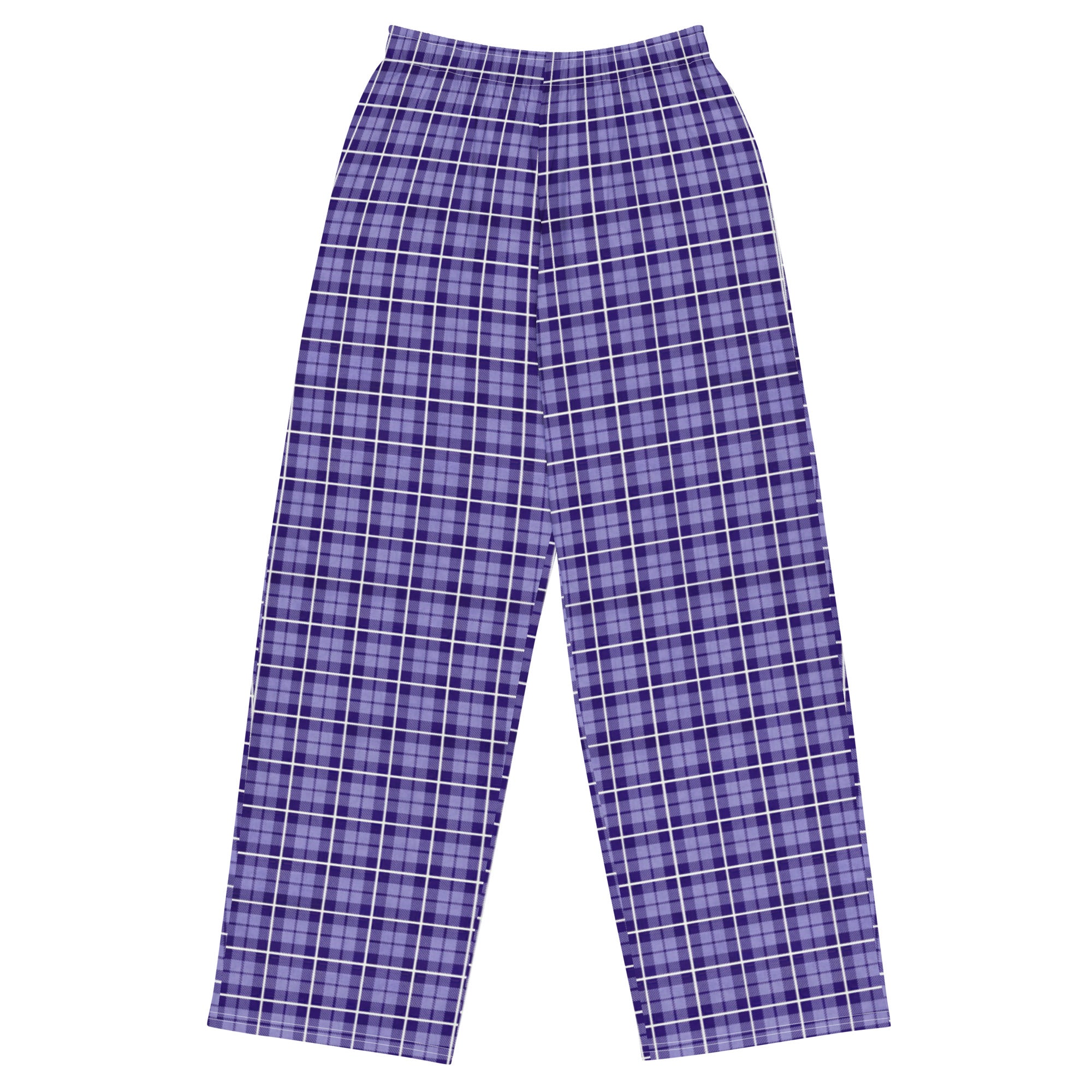 unisex wide leg pants Tartan purple