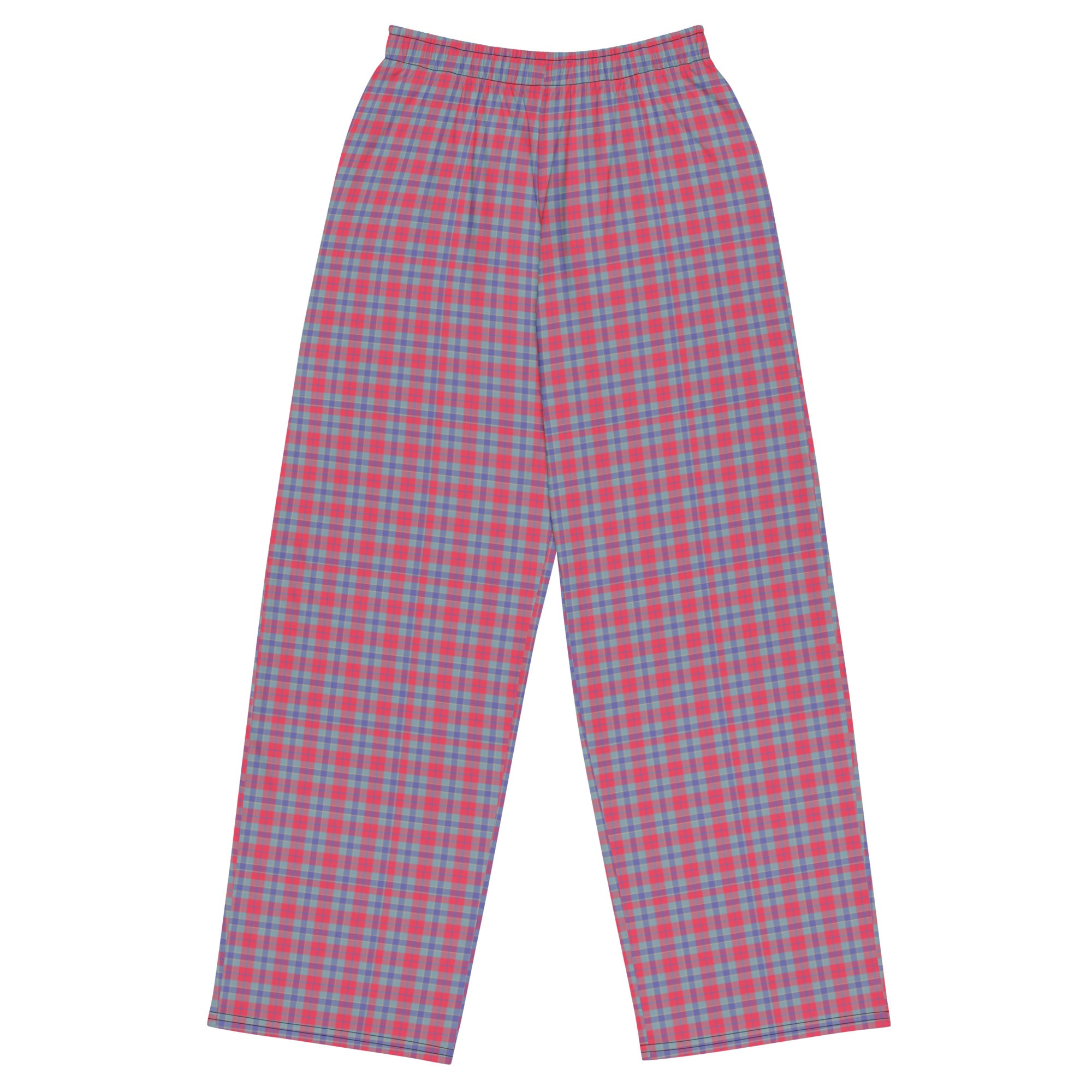 unisex wide leg pants Tartan Red