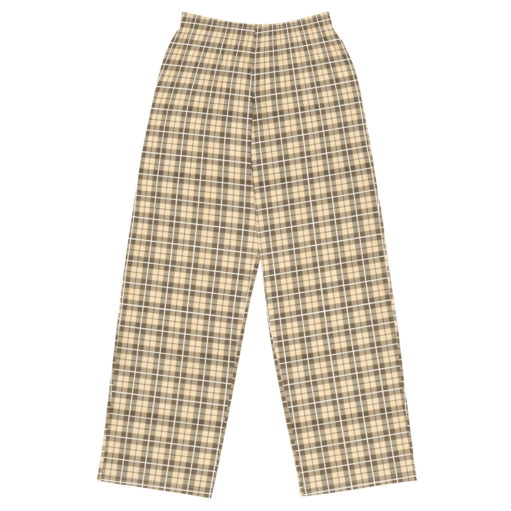 unisex wide leg pants Tartan Yellow
