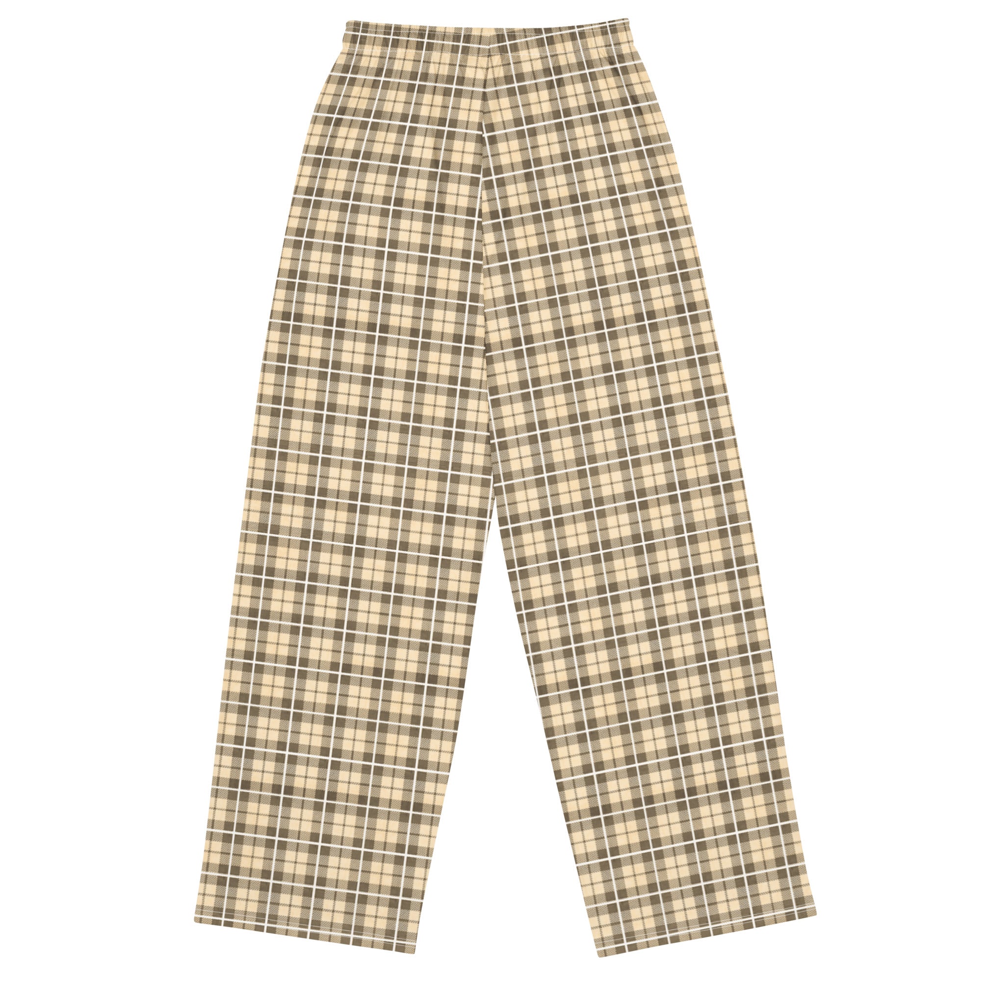 unisex wide leg pants Tartan Yellow