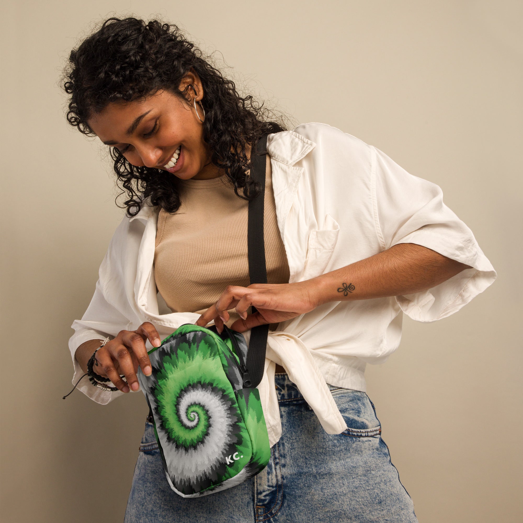 Utility crossbody bag Tie Dye Spiral Aromantic