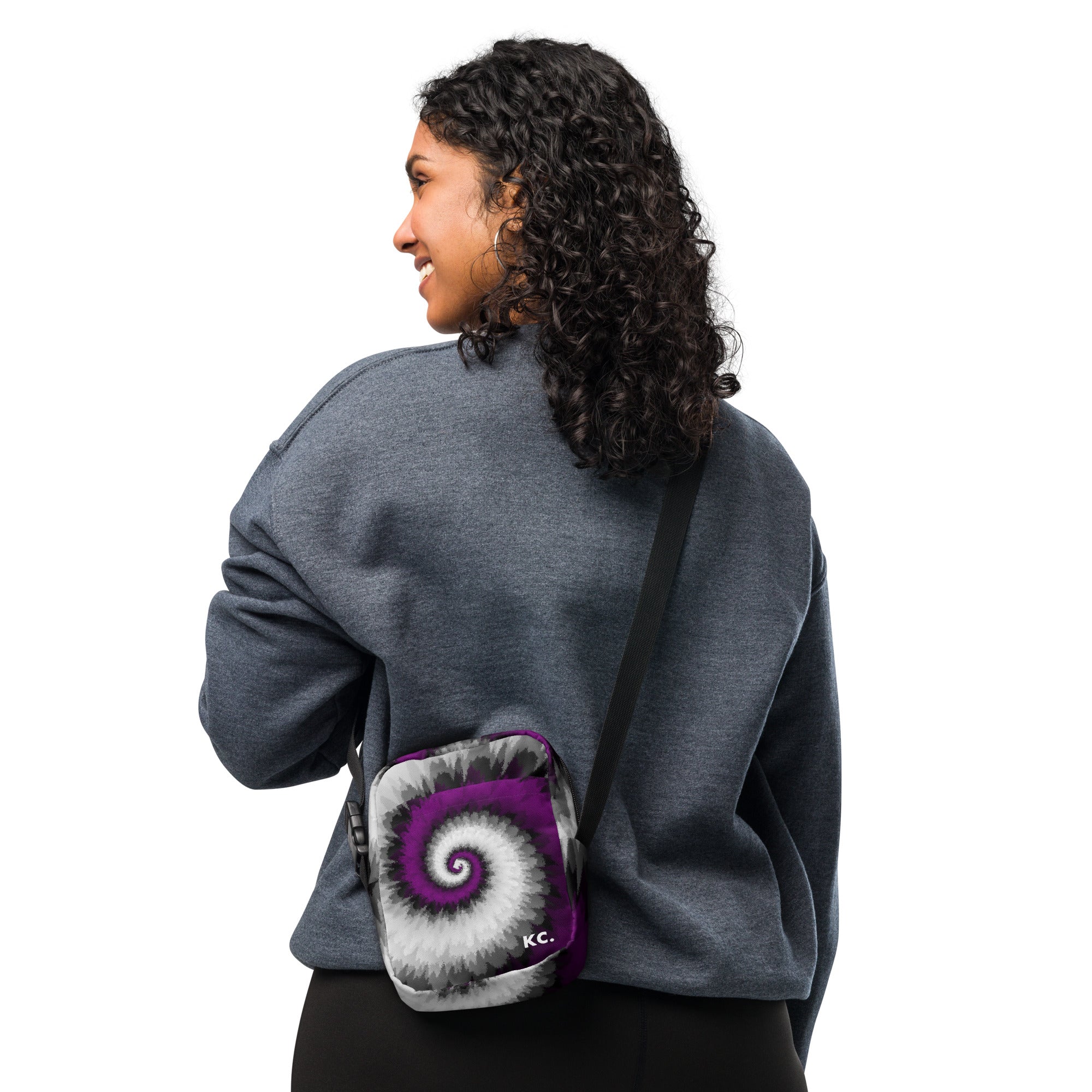 Utility crossbody bag Tie Dye Spiral Asexual