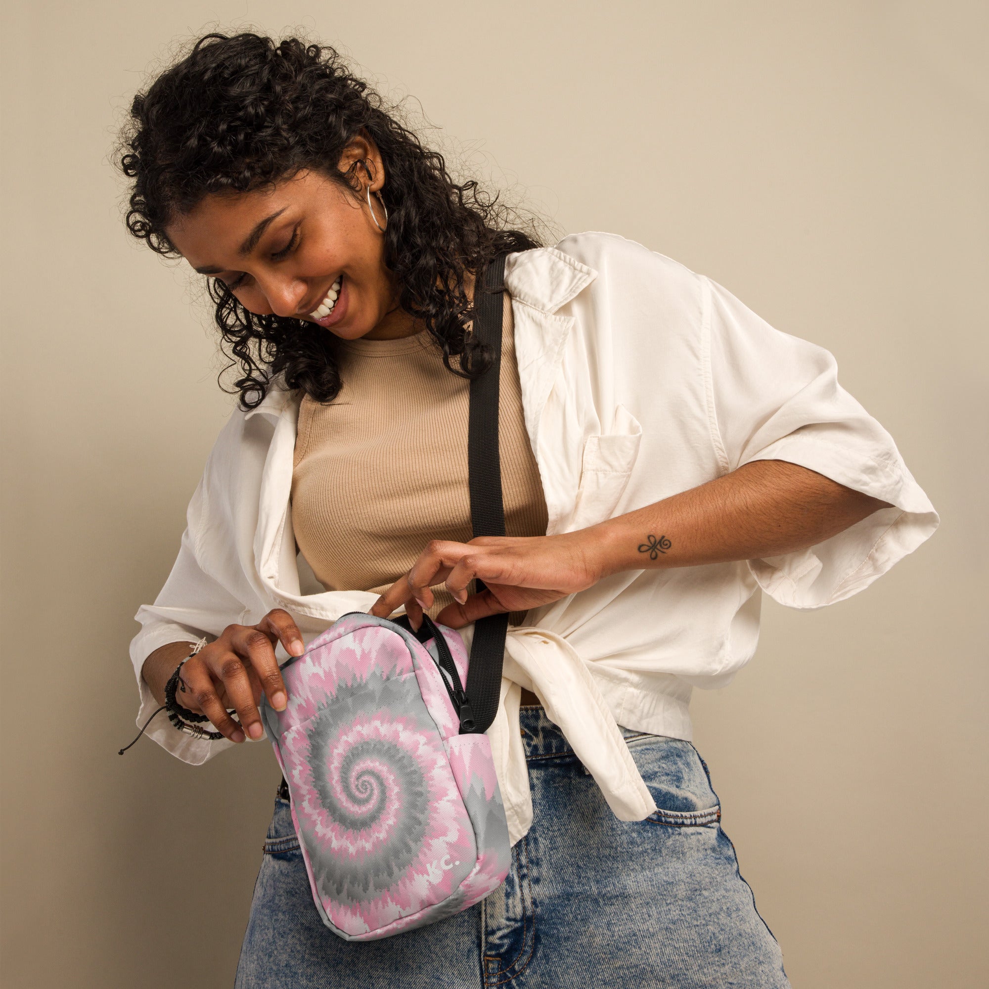 Utility crossbody bag Tie Dye Spiral Demigirl