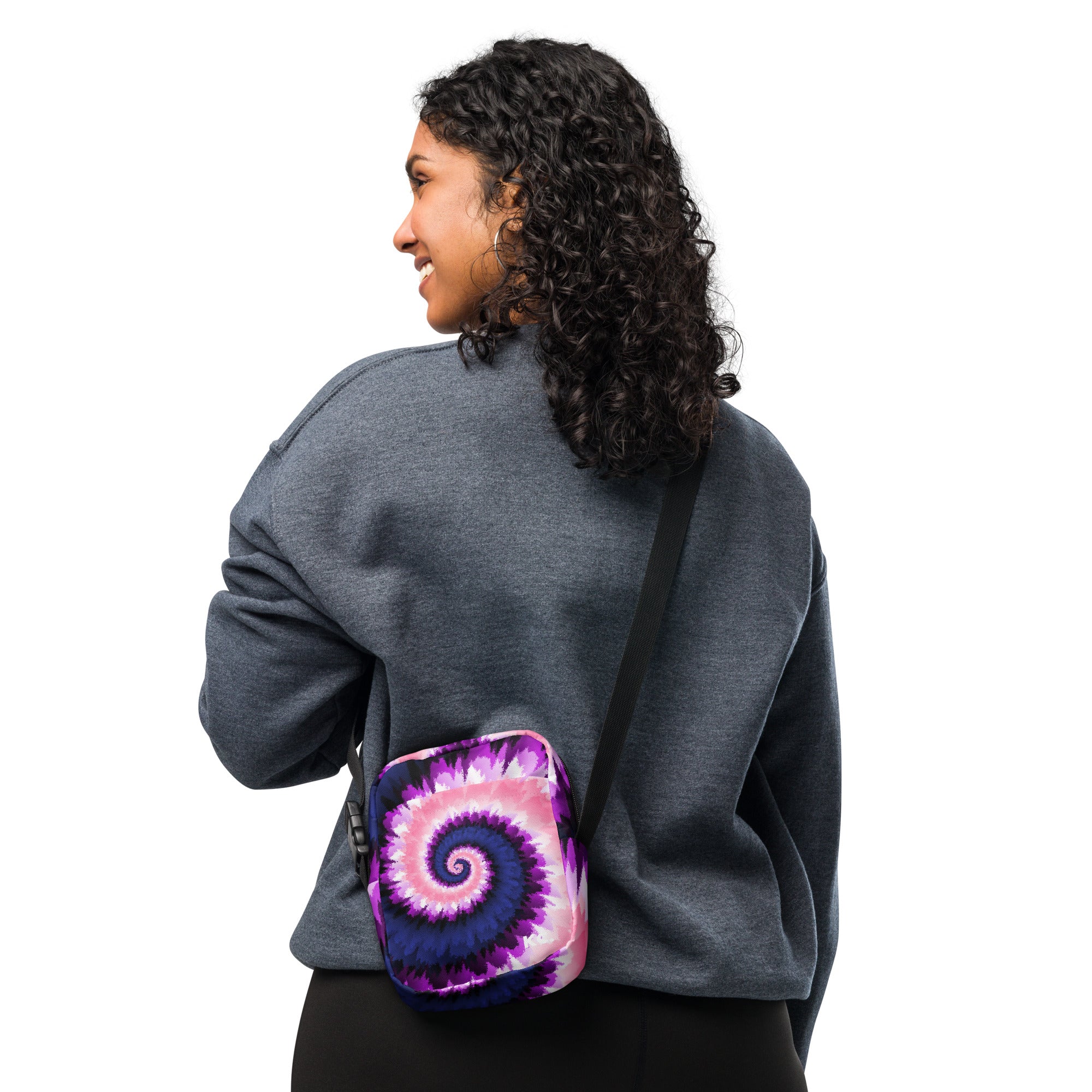 Utility crossbody bag Tie Dye Spiral Genderfluid