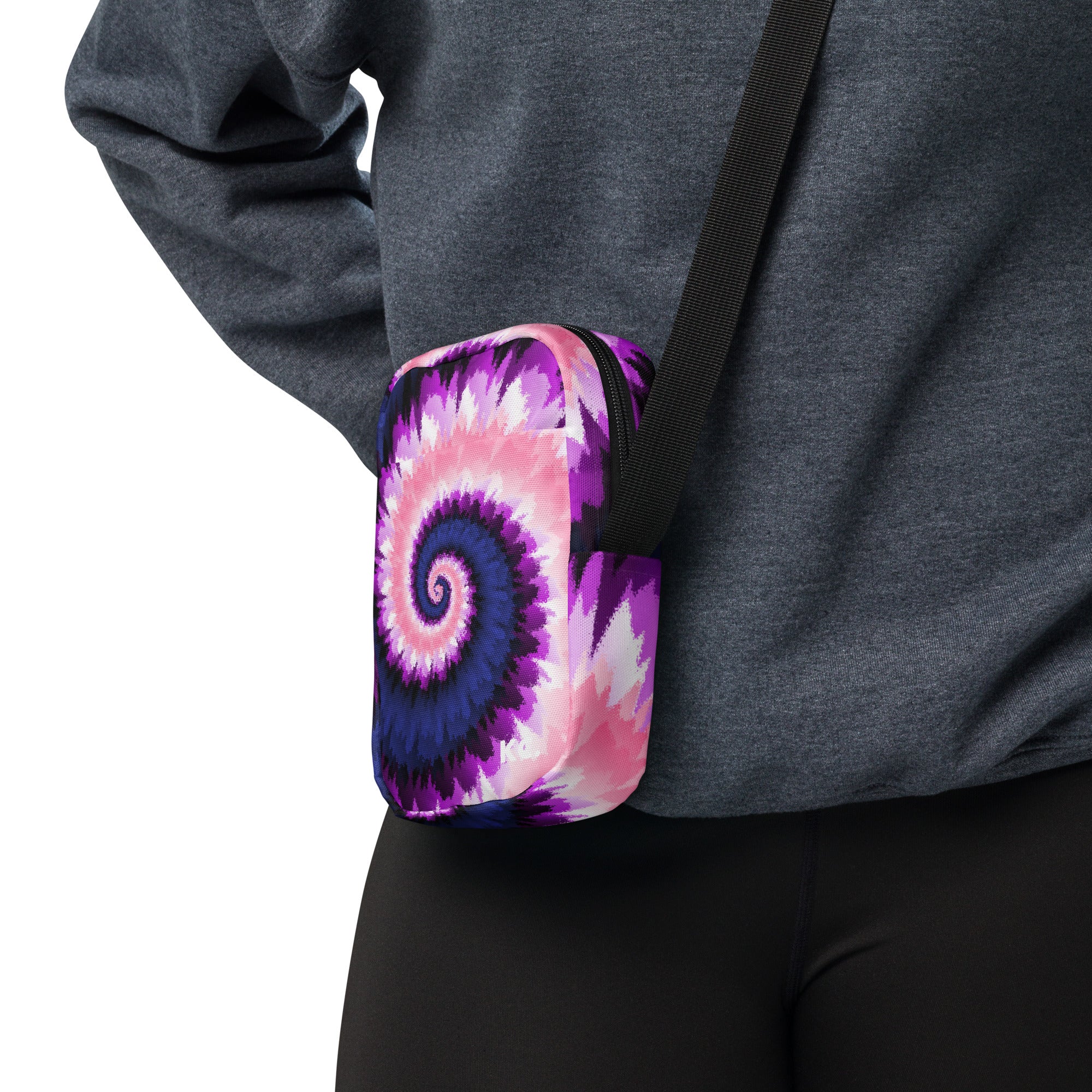 Utility crossbody bag Tie Dye Spiral Genderfluid