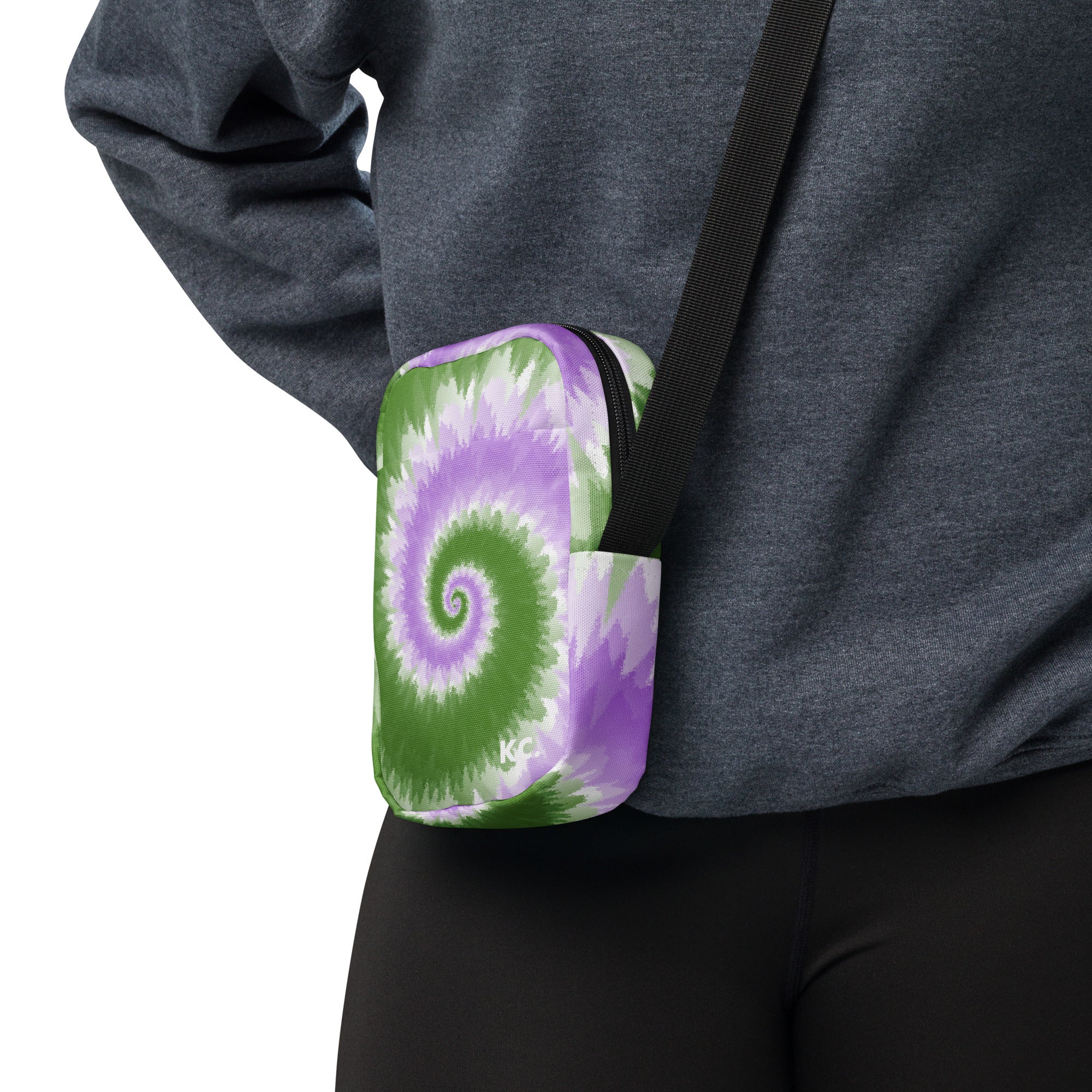 Utility crossbody bag Tie Dye Spiral Genderqueer