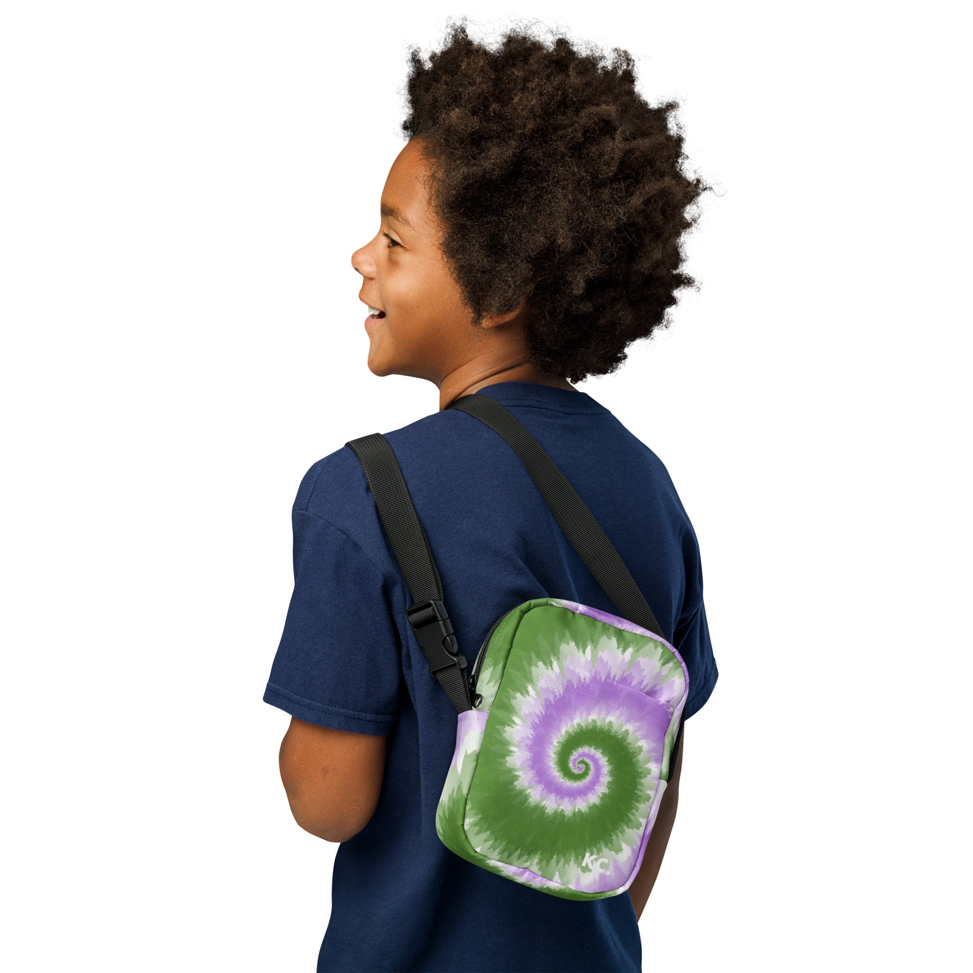 Utility crossbody bag Tie Dye Spiral Genderqueer
