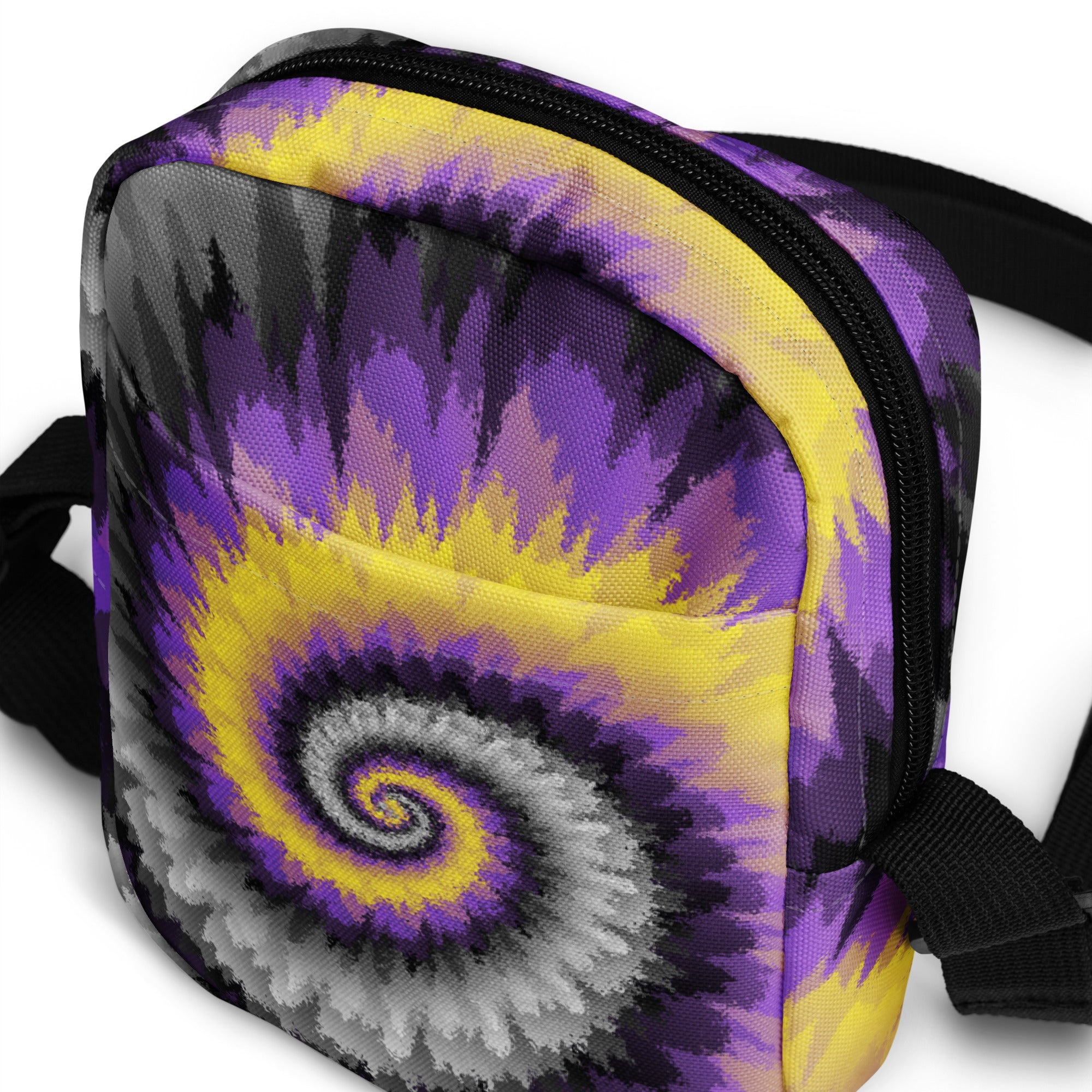 Utility crossbody bag Tie Dye Spiral Nonbinary
