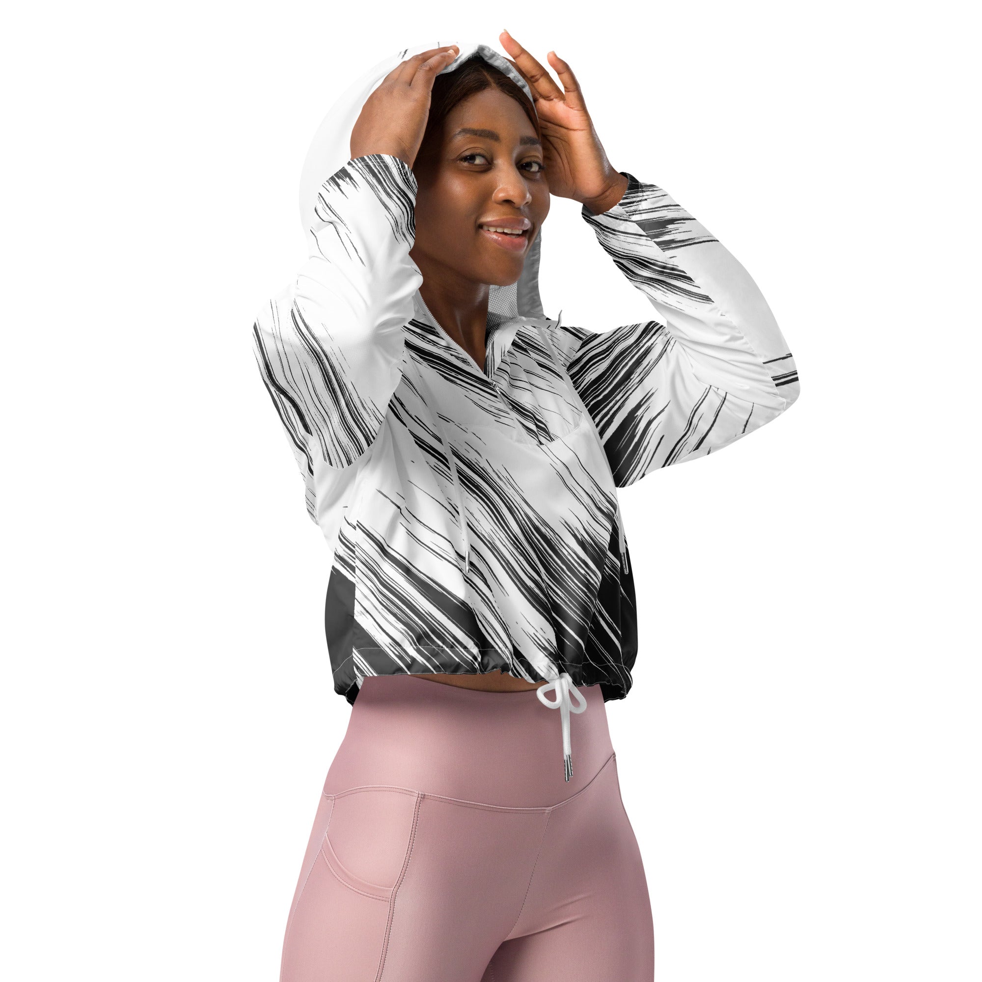 Women’s cropped windbreaker Abstract I