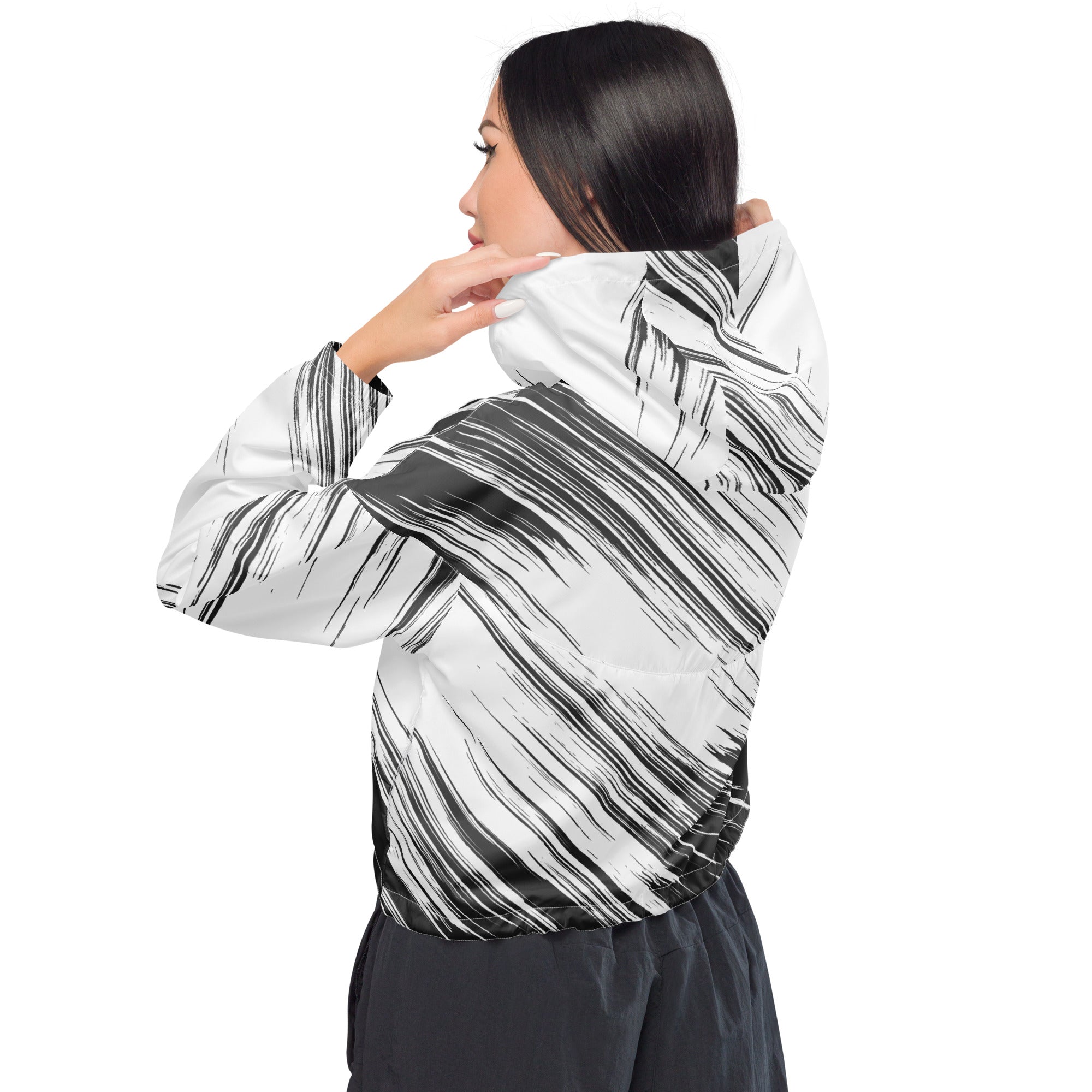 Women’s cropped windbreaker Abstract I