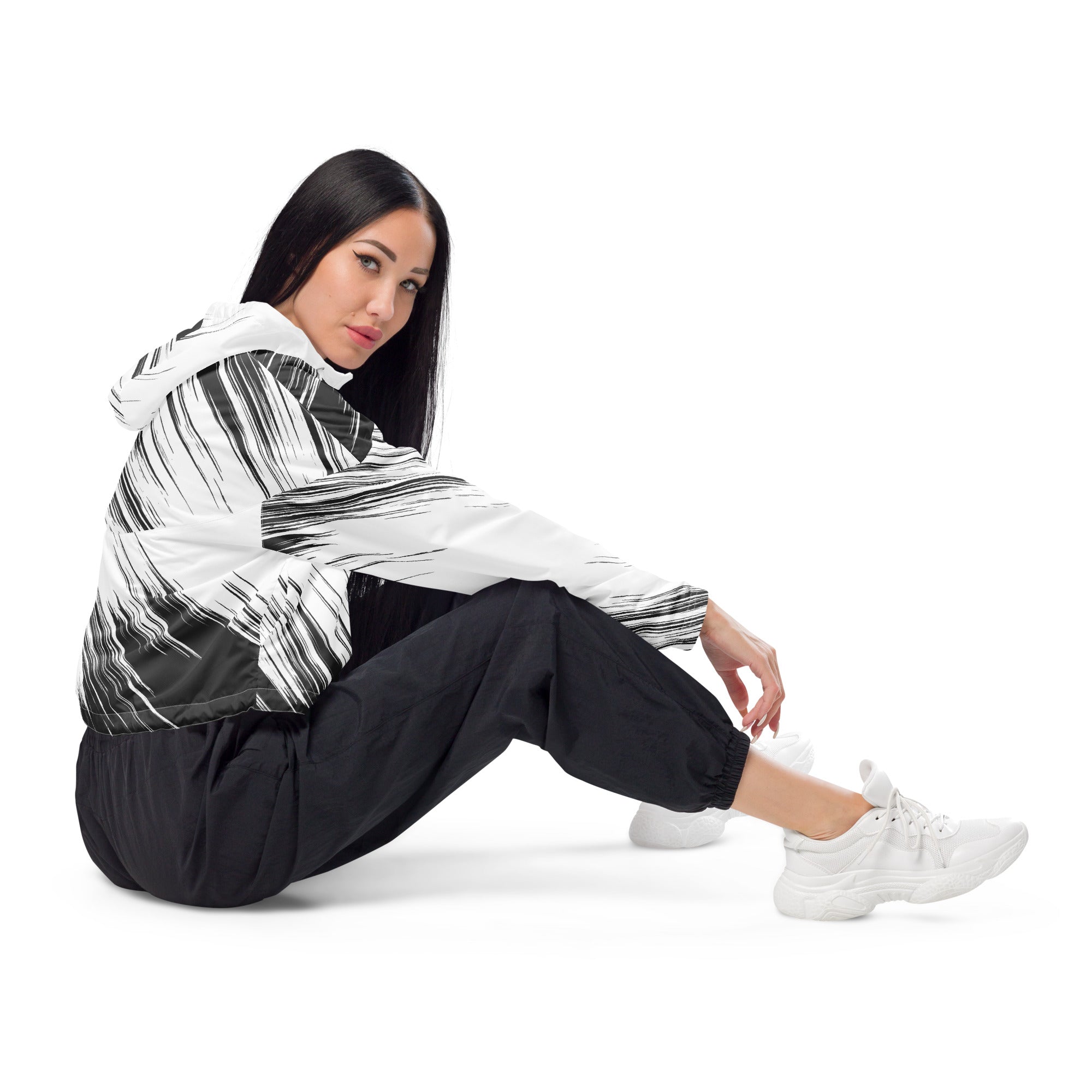Women’s cropped windbreaker Abstract I