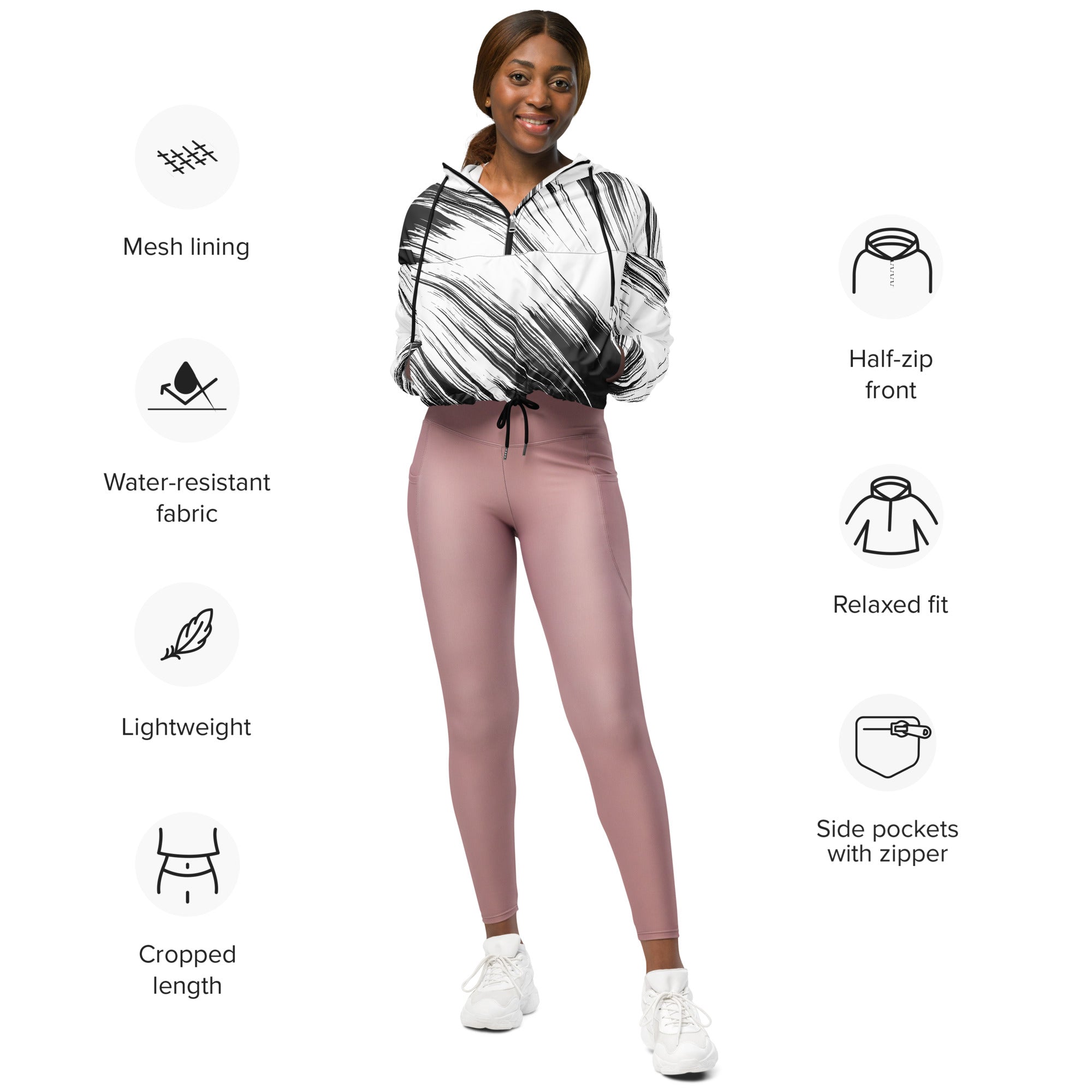 Women’s cropped windbreaker Abstract I