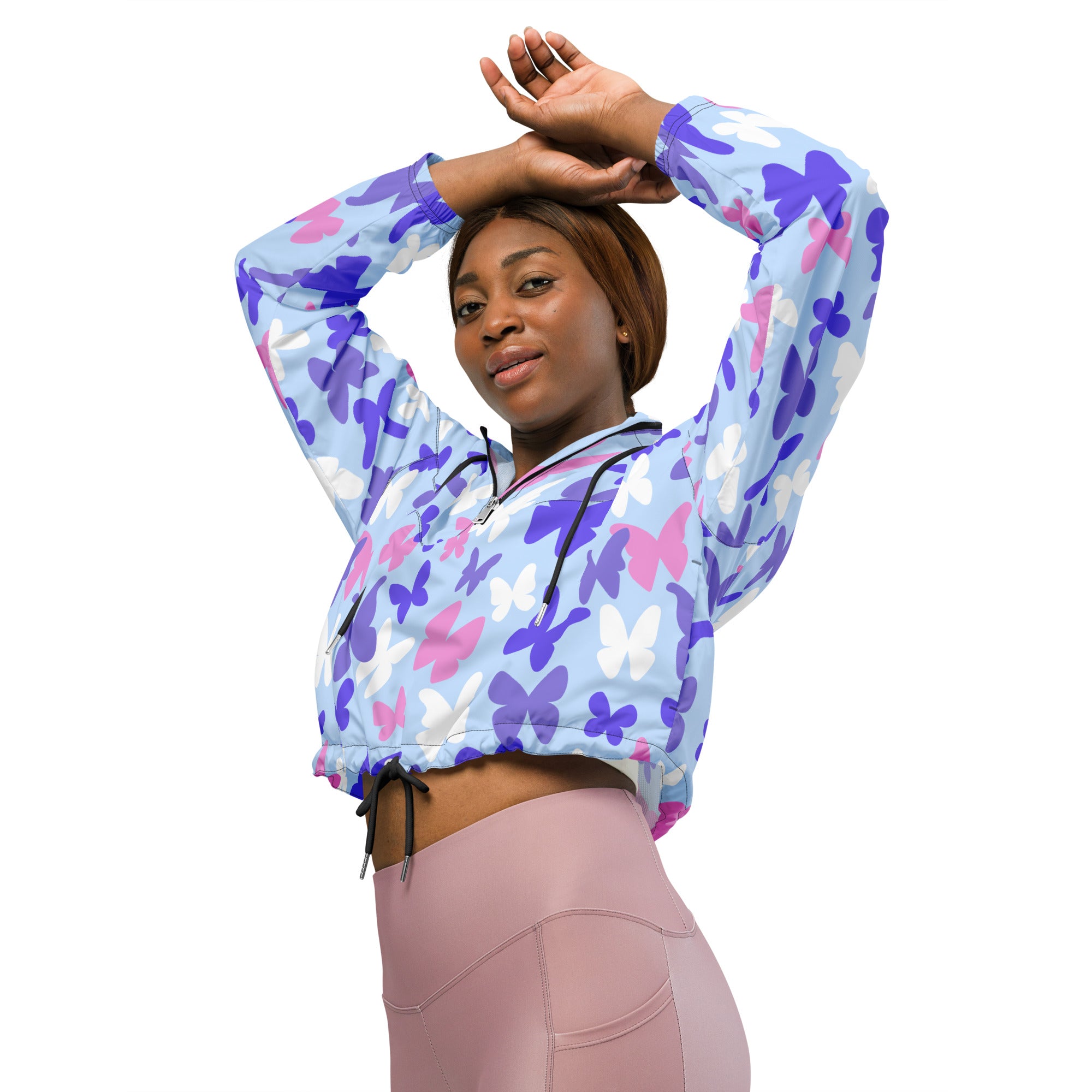 Women’s cropped windbreaker Butterflies