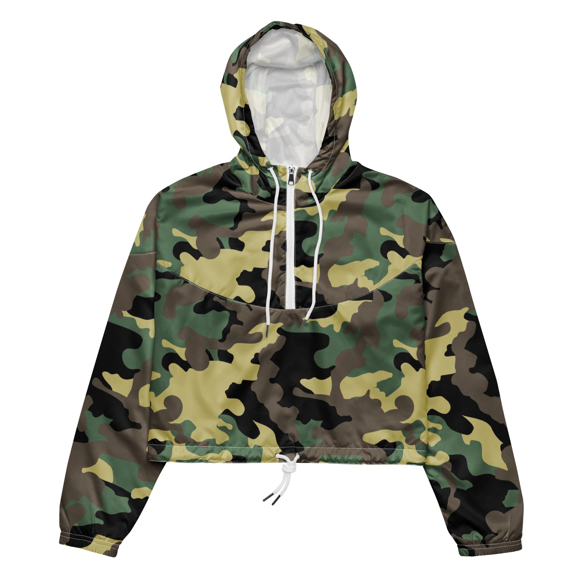 Women’s cropped windbreaker Camo Green