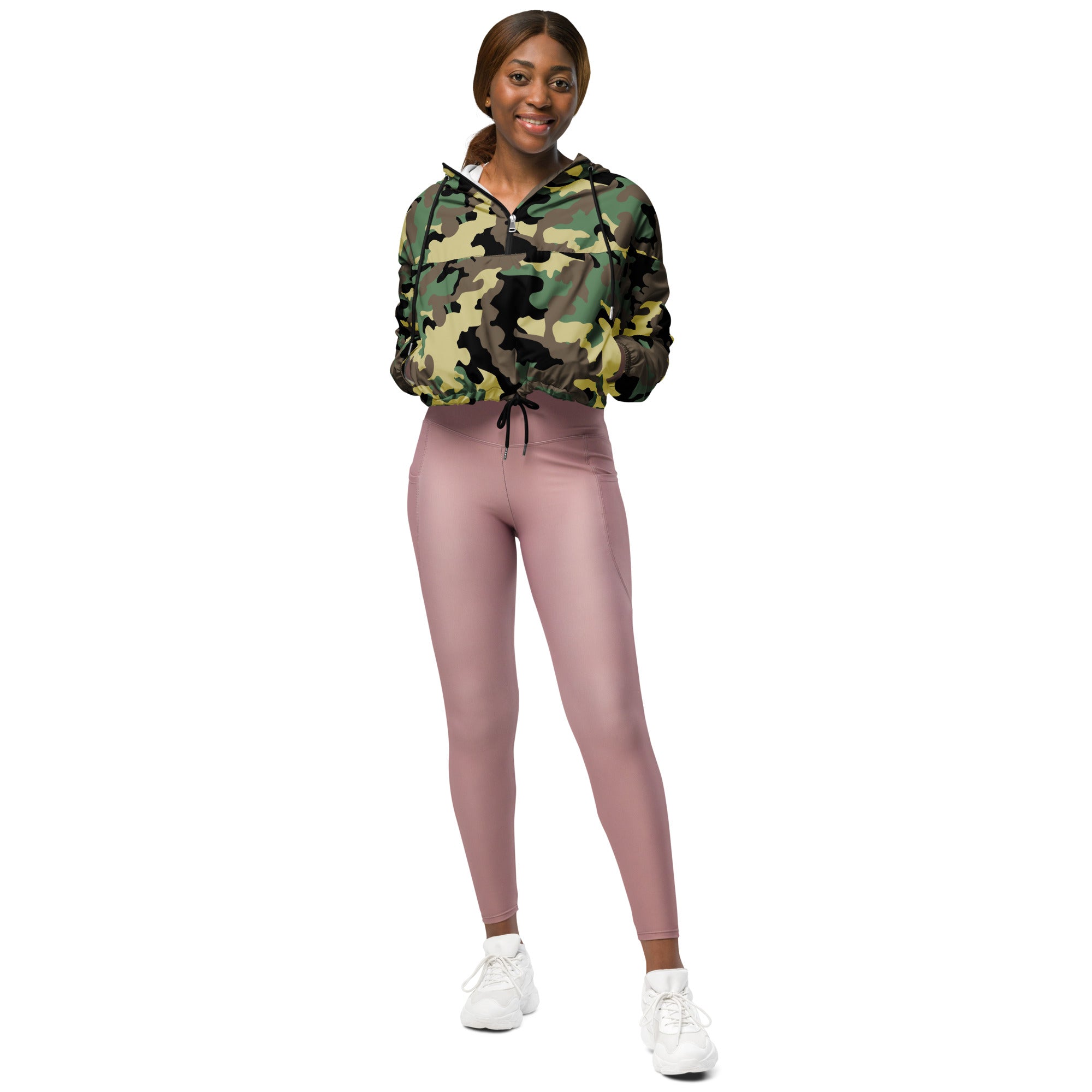Women’s cropped windbreaker Camo Green