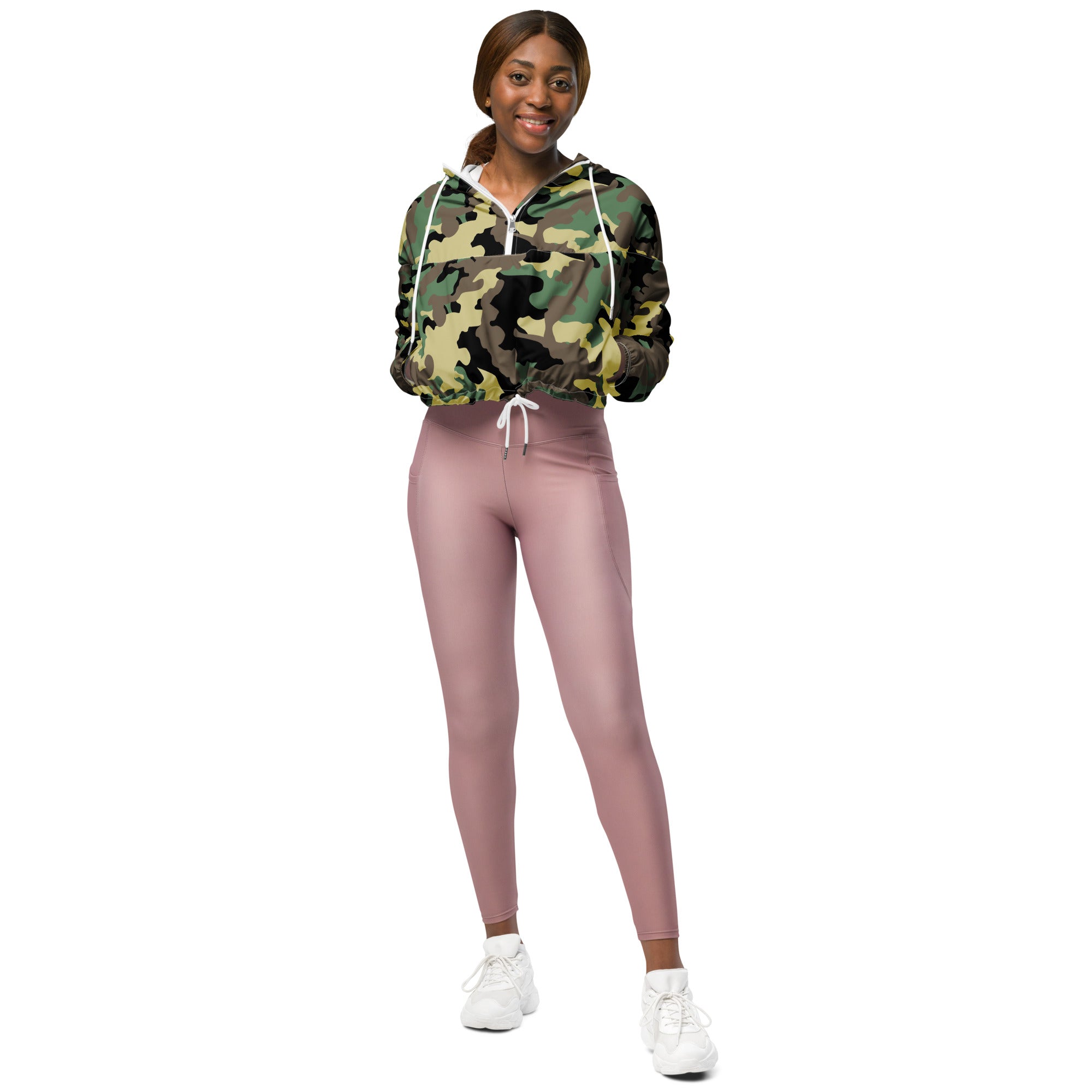 Women’s cropped windbreaker Camo Green